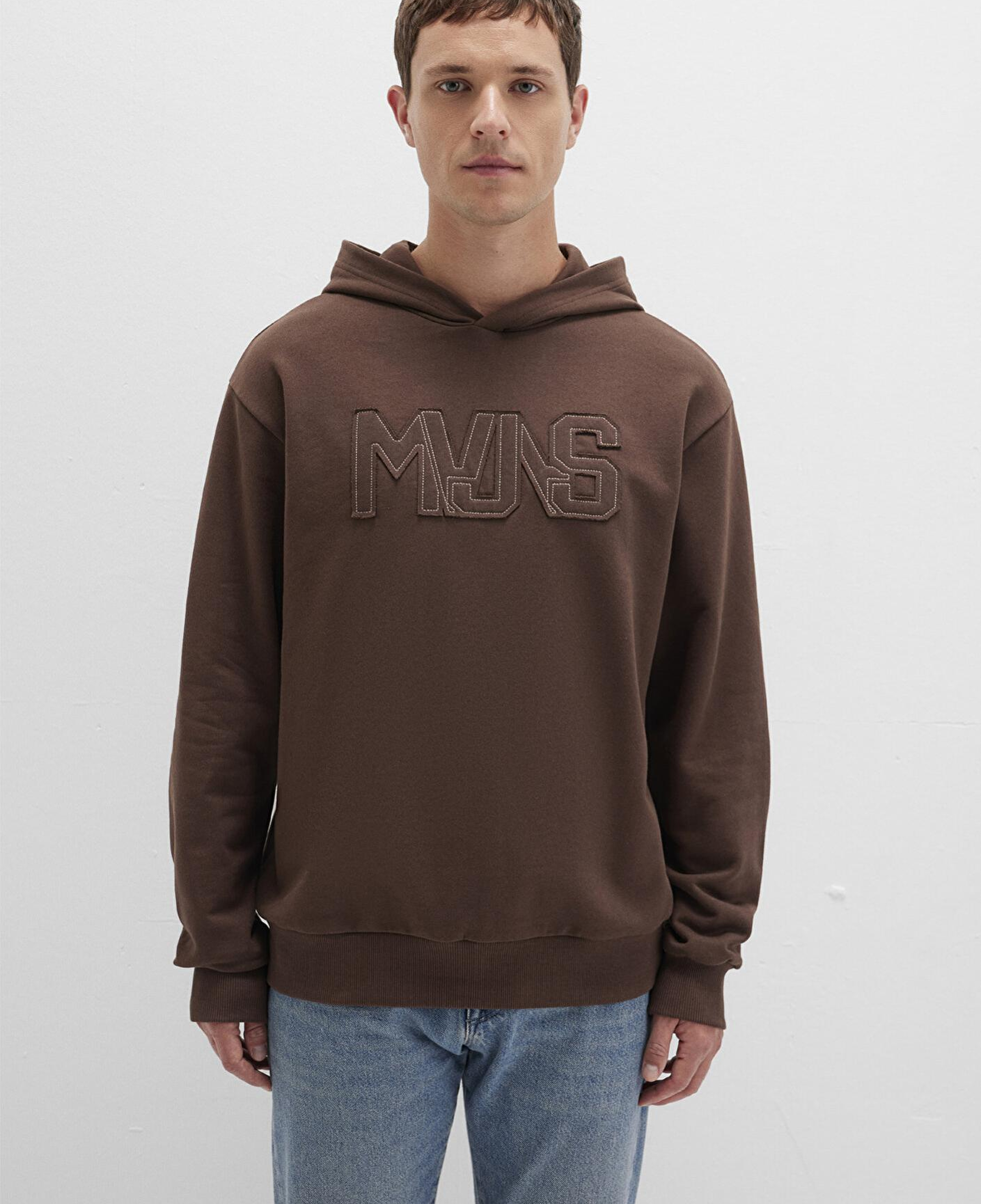 Mavi MVJNS Baskılı Kapüşonlu Kahverengi Sweatshirt 0S10346-88067