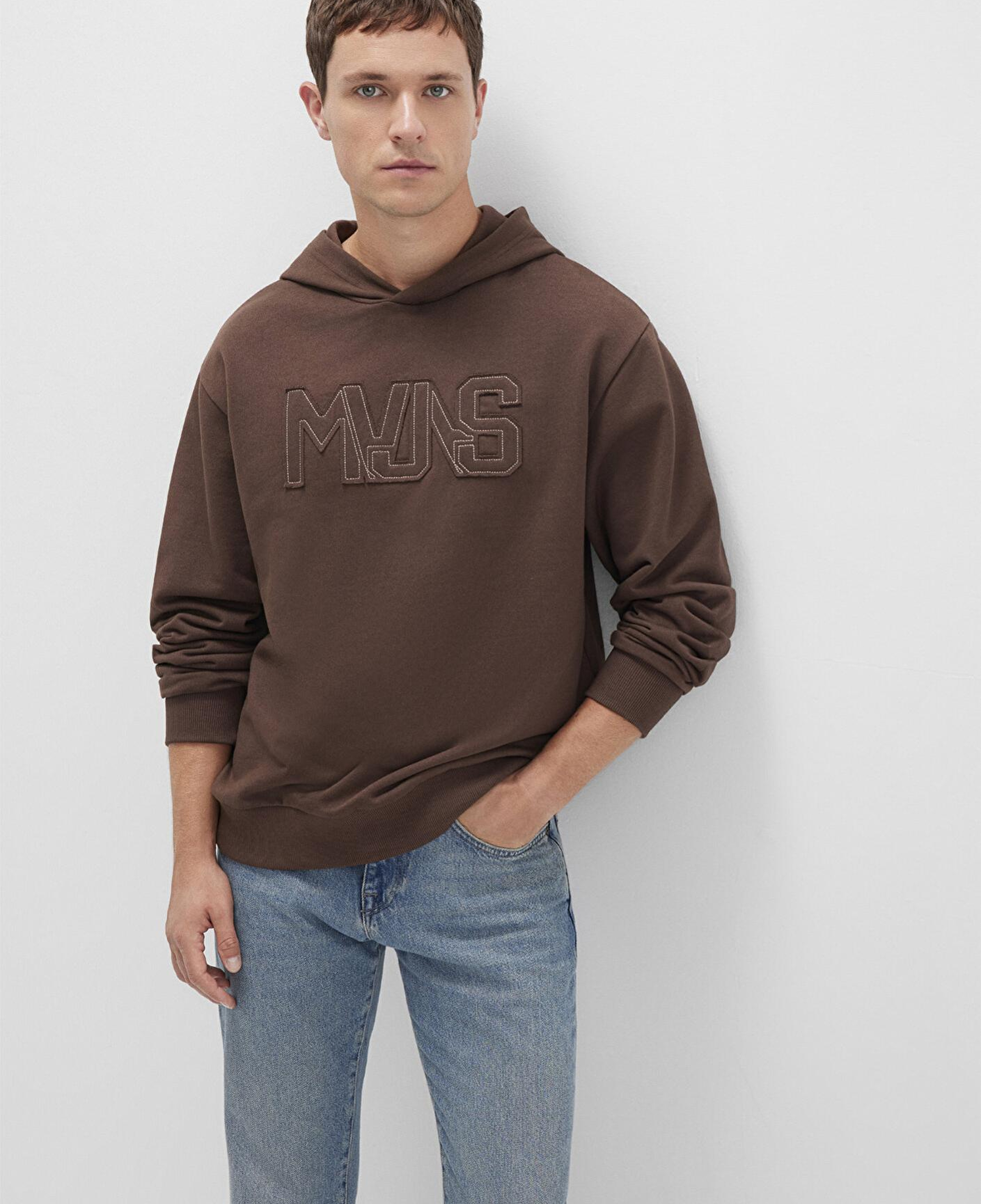 Mavi MVJNS Baskılı Kapüşonlu Kahverengi Sweatshirt 0S10346-88067