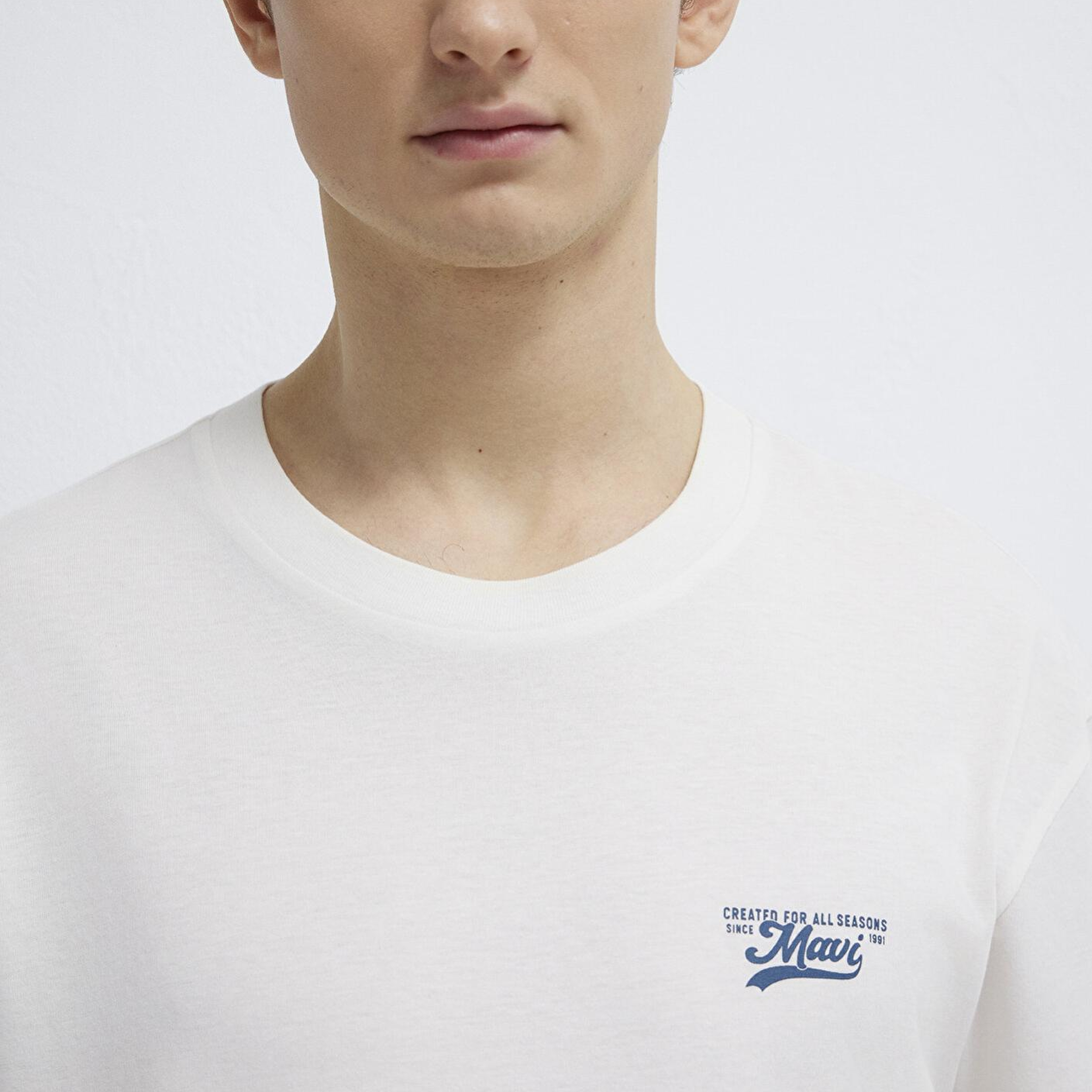 Mavi Mavi Baskılı Ekru Tişört Loose Fit / Bol Rahat Kesim 0612840-70057