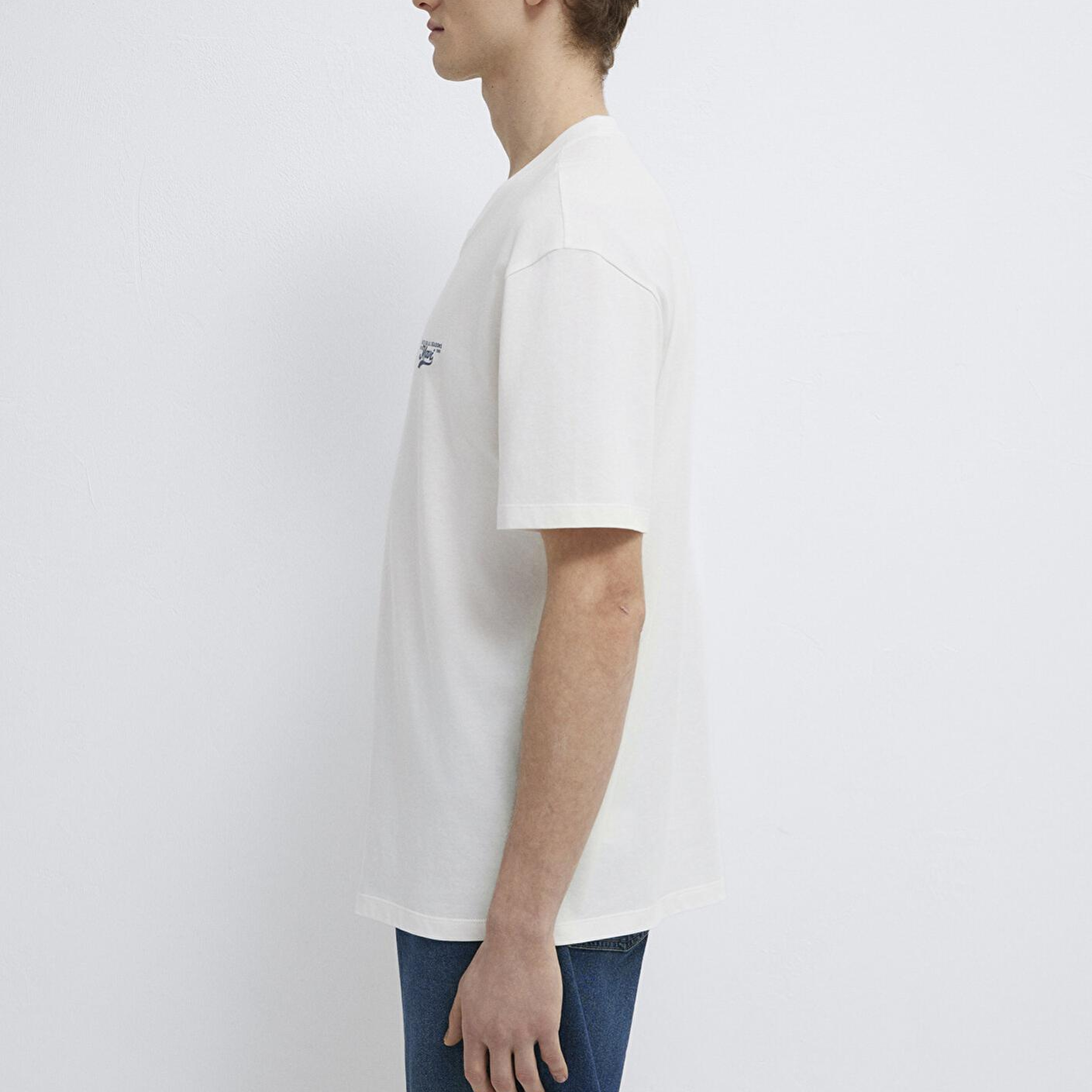 Mavi Mavi Baskılı Ekru Tişört Loose Fit / Bol Rahat Kesim 0612840-70057