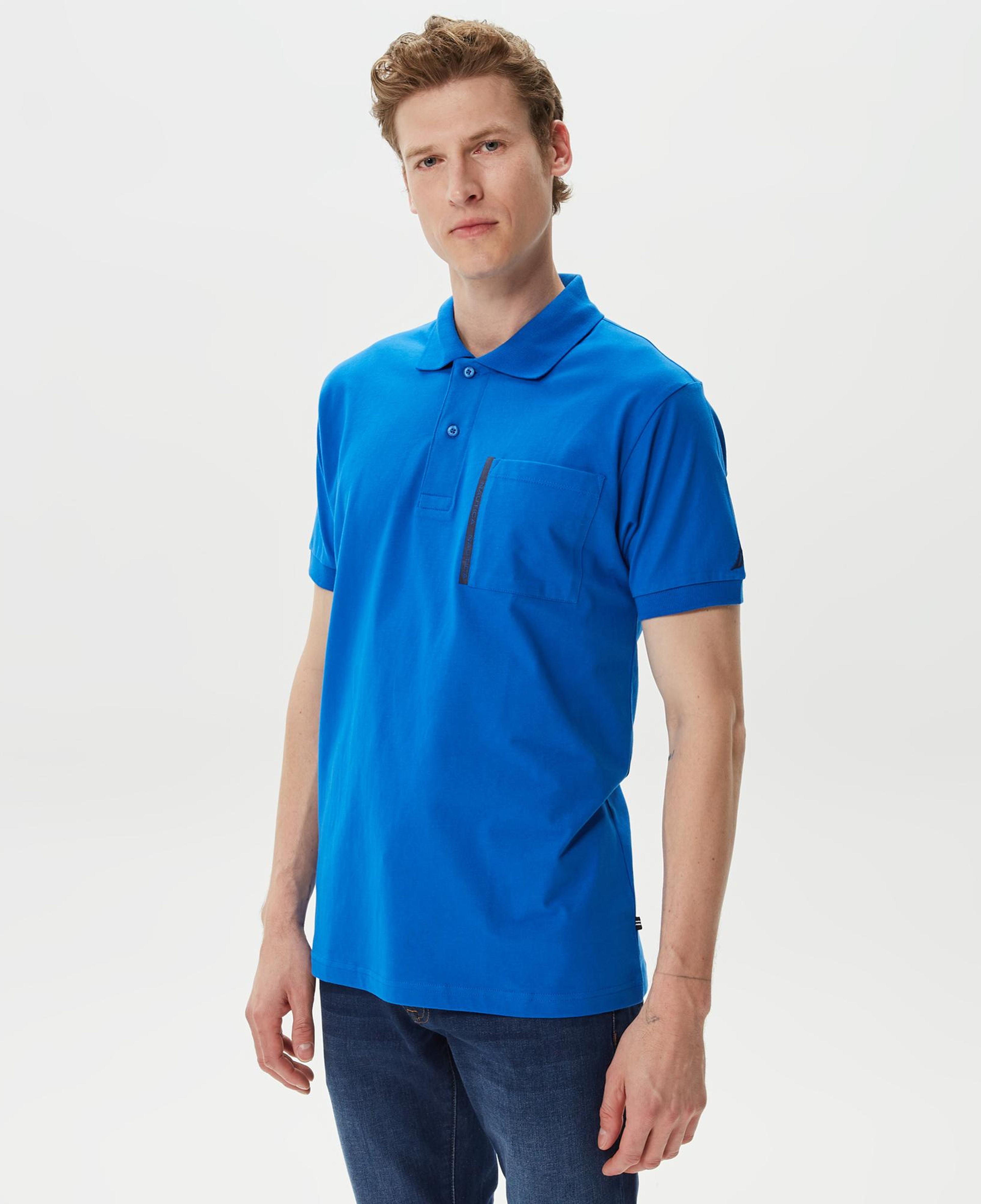 Nautica Erkek Mavi Classic Fit Kısa Kollu Polo Yaka T-Shirt
