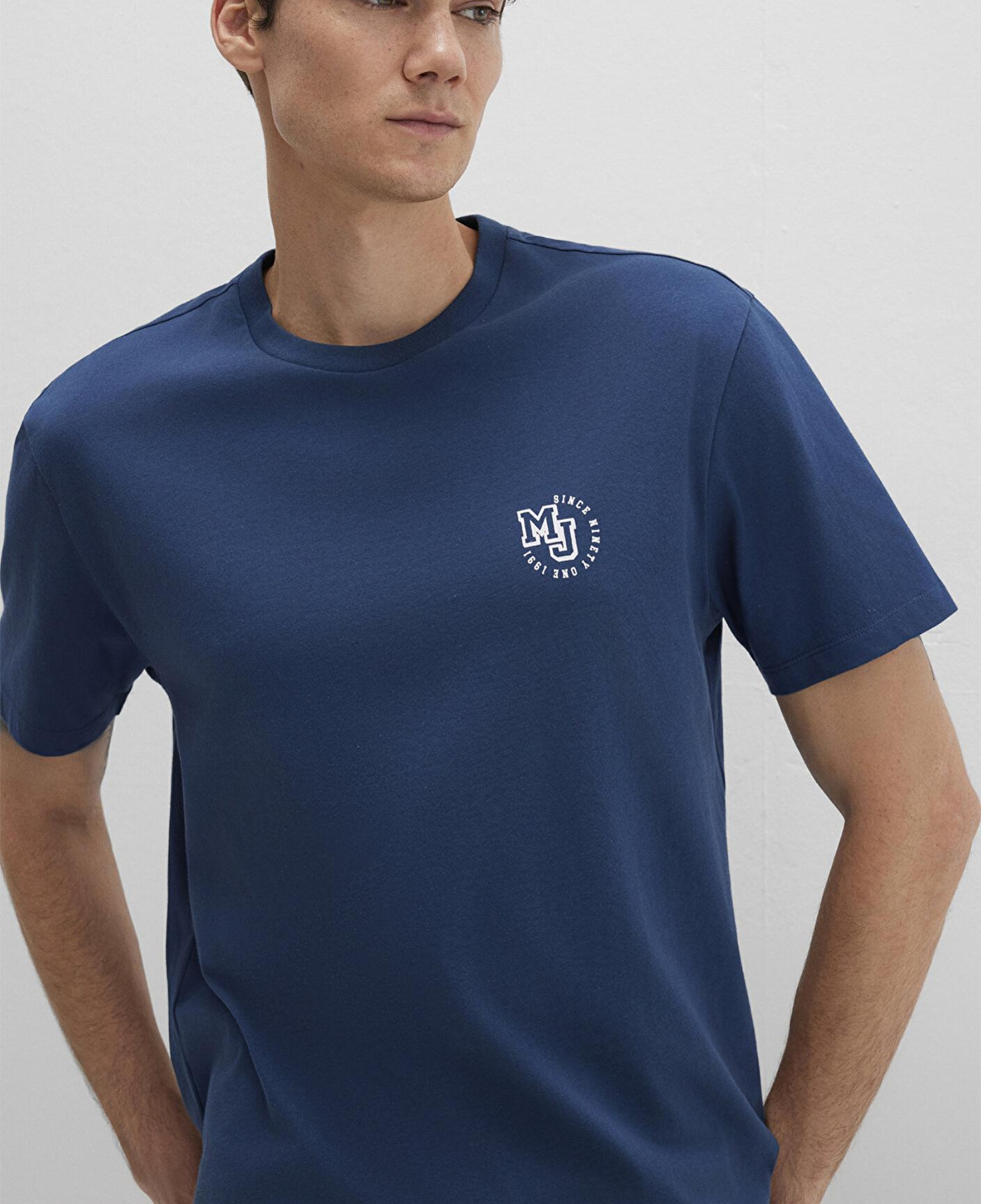 Mavi MJ Logo Baskılı Mavi Tişört Loose Fit / Bol Rahat Kesim 0612839-89287