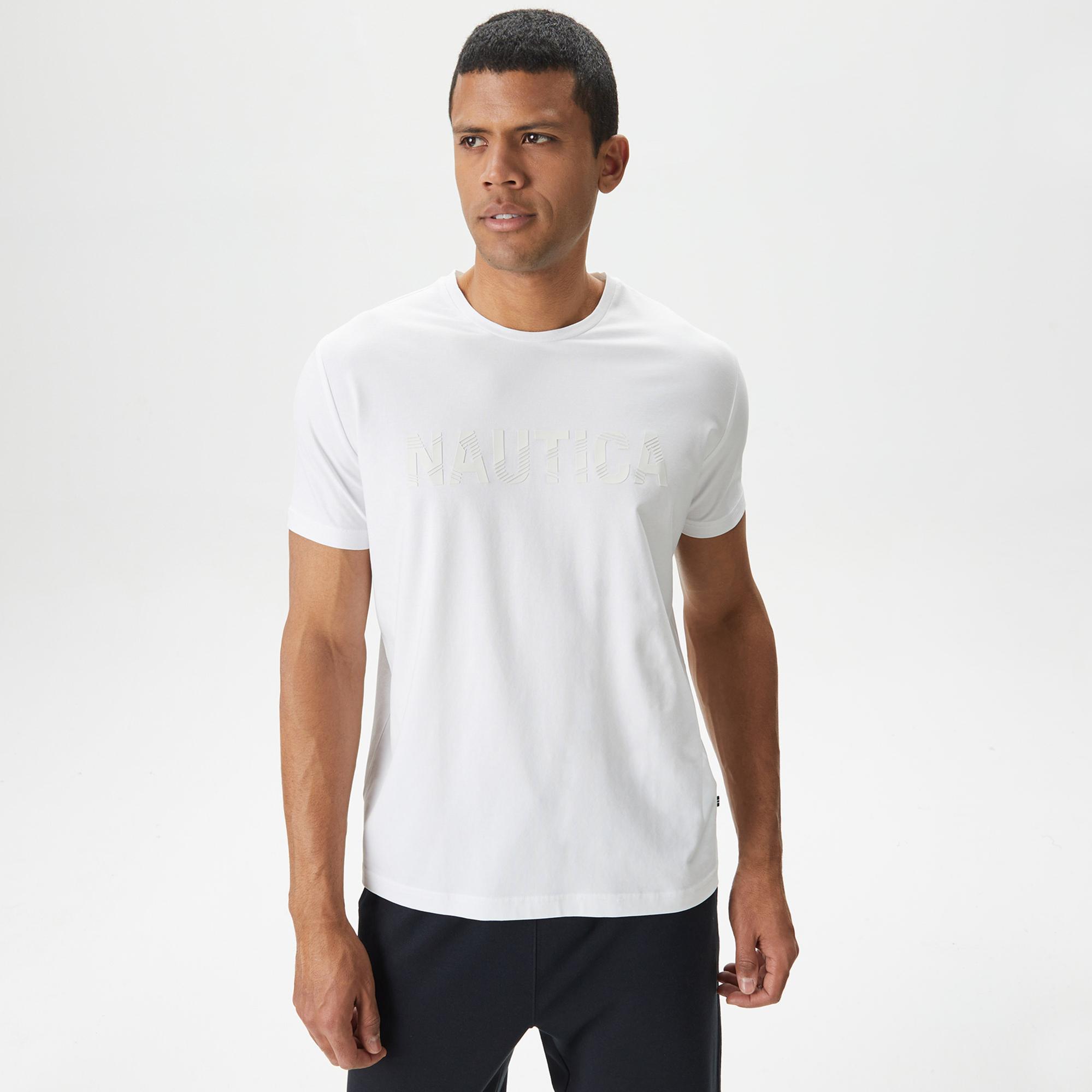 Nautica Erkek Beyaz Standart Fit T-Shirt