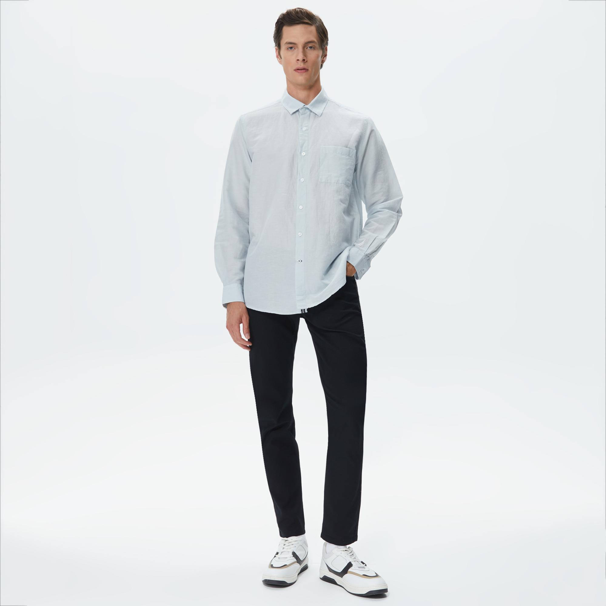 Nautica Erkek Mavi Classic Fit Gömlek