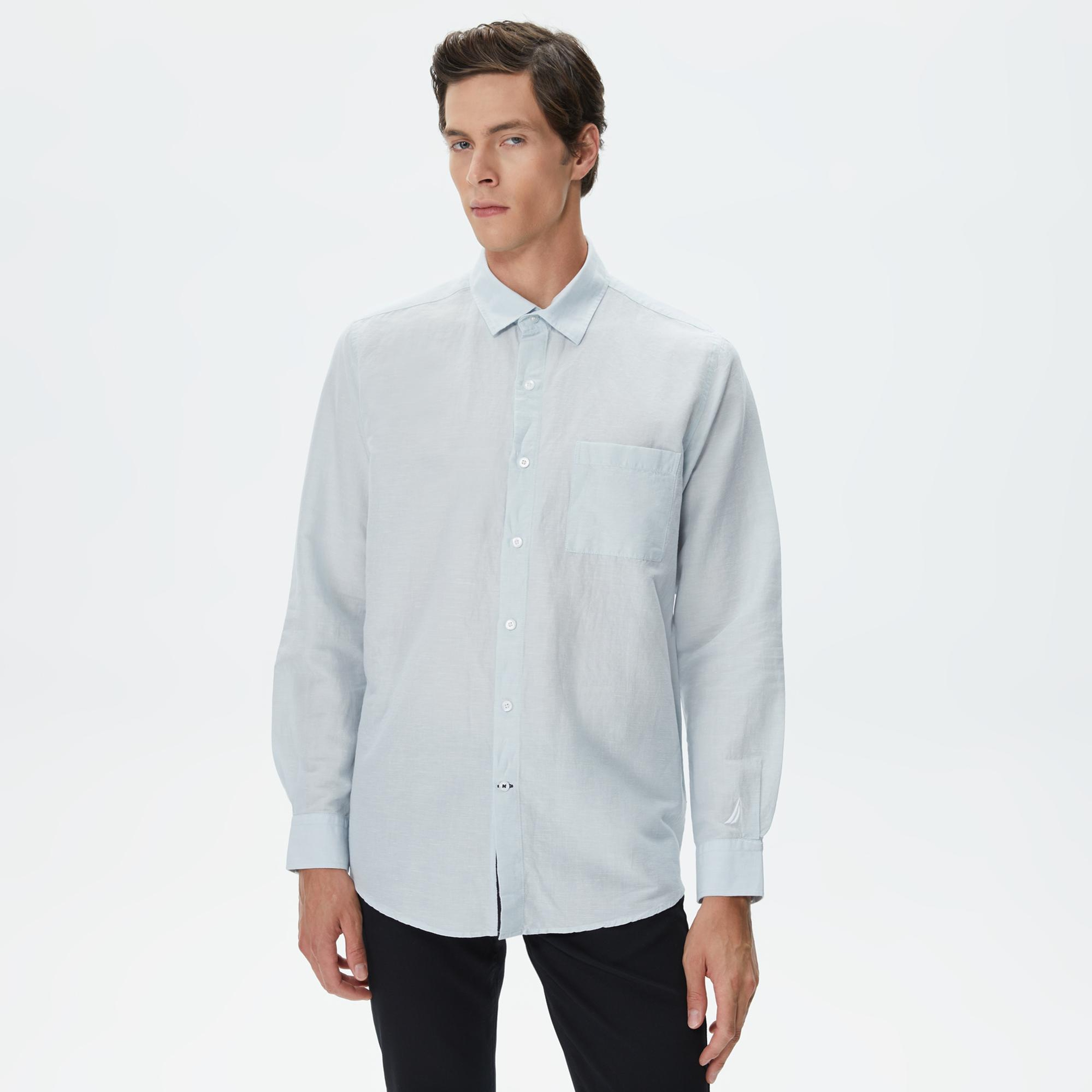 Nautica Erkek Mavi Classic Fit Gömlek