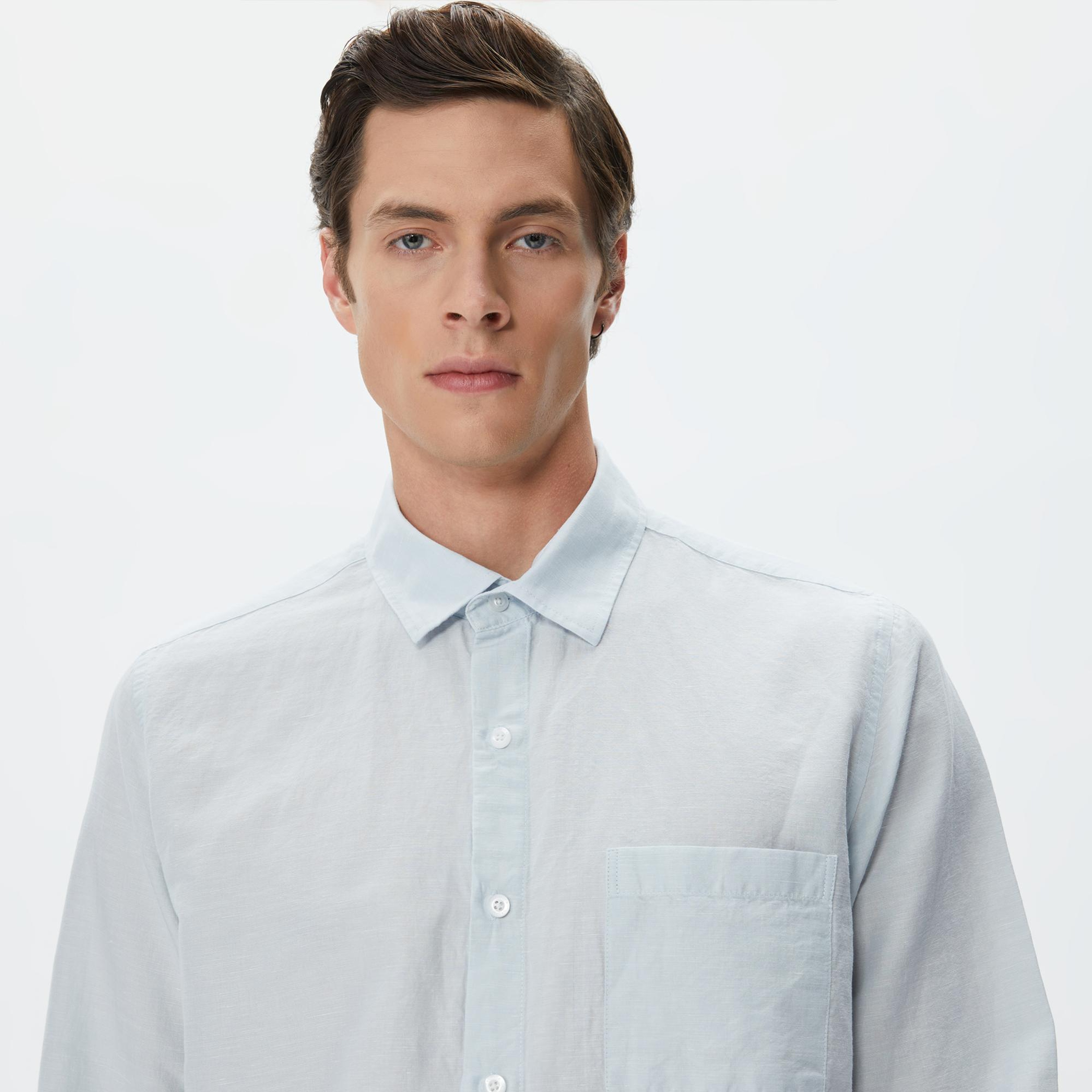 Nautica Erkek Mavi Classic Fit Gömlek