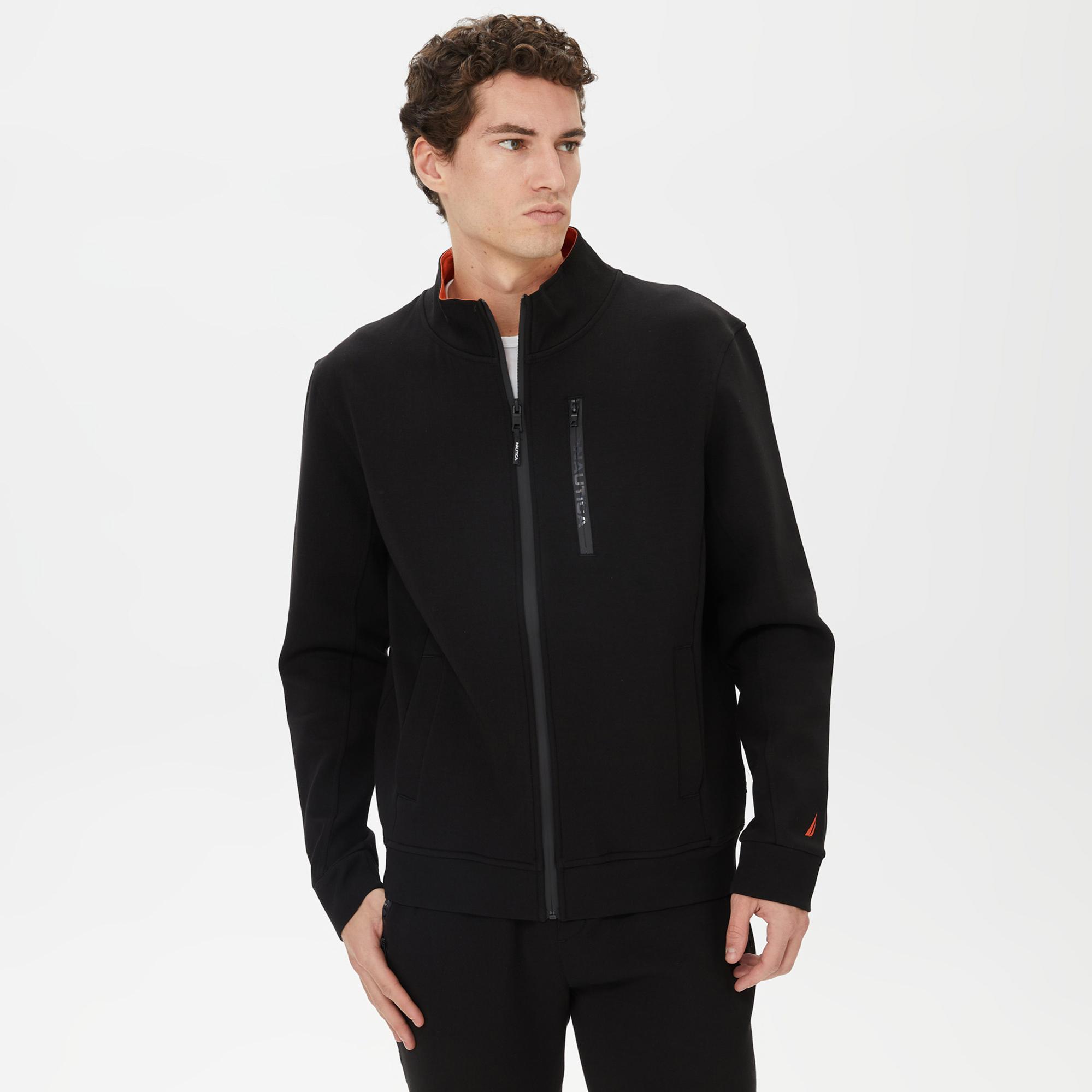 Nautica Erkek Siyah Standart Fit Dik Yakalı Sweatshirt