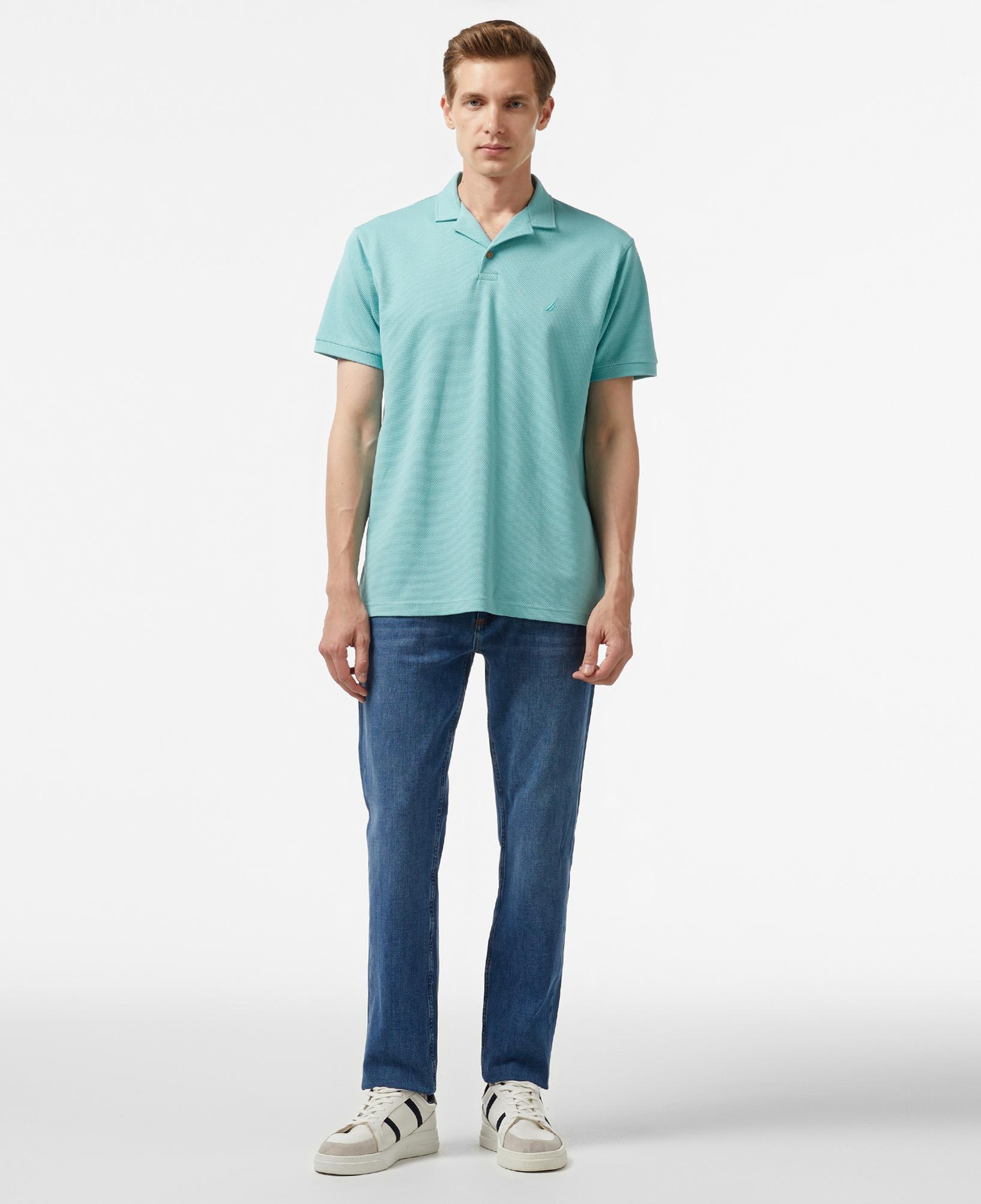 Nautica Erkek Mavi Classic Fit Kısa Kollu Polo Yaka T-Shirt