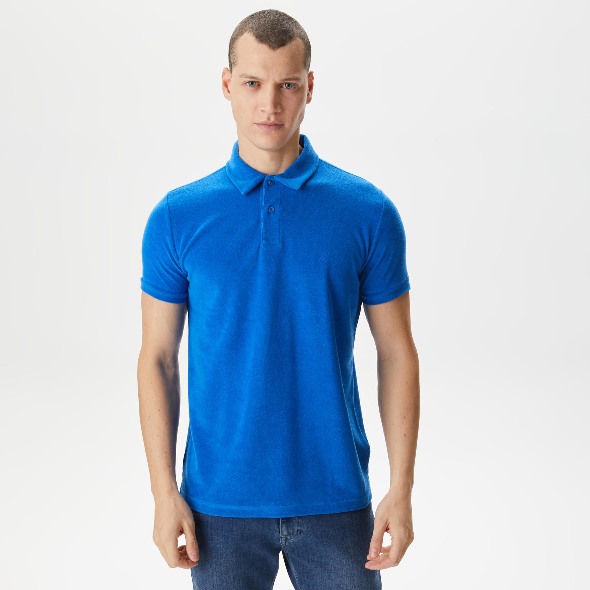 Nautica Erkek Mavi Classic Fit Kısa Kollu Polo Yaka T-Shirt