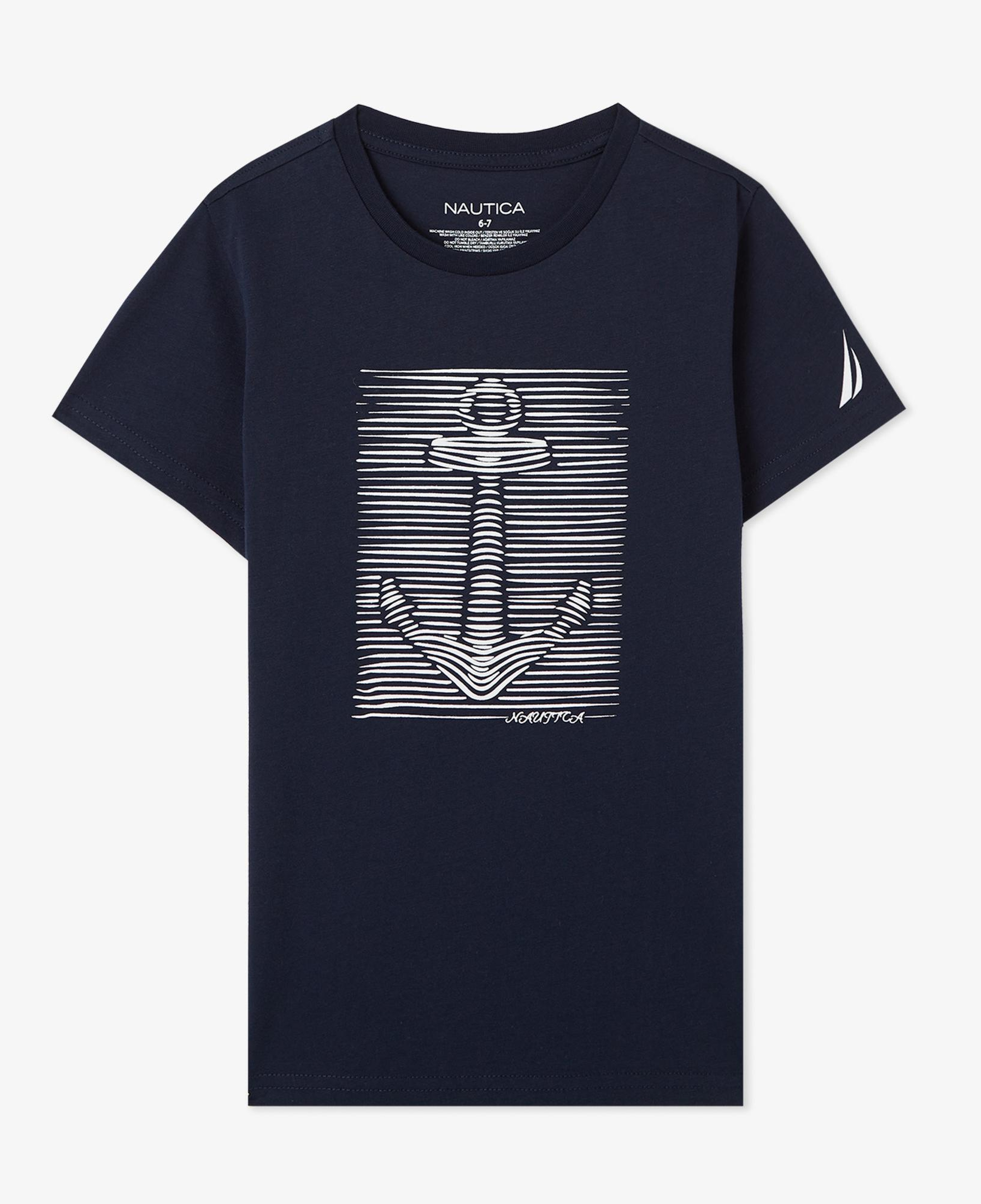 Nautica Erkek Çocuk Lacivert Regular Fit Baskılı T-Shirt
