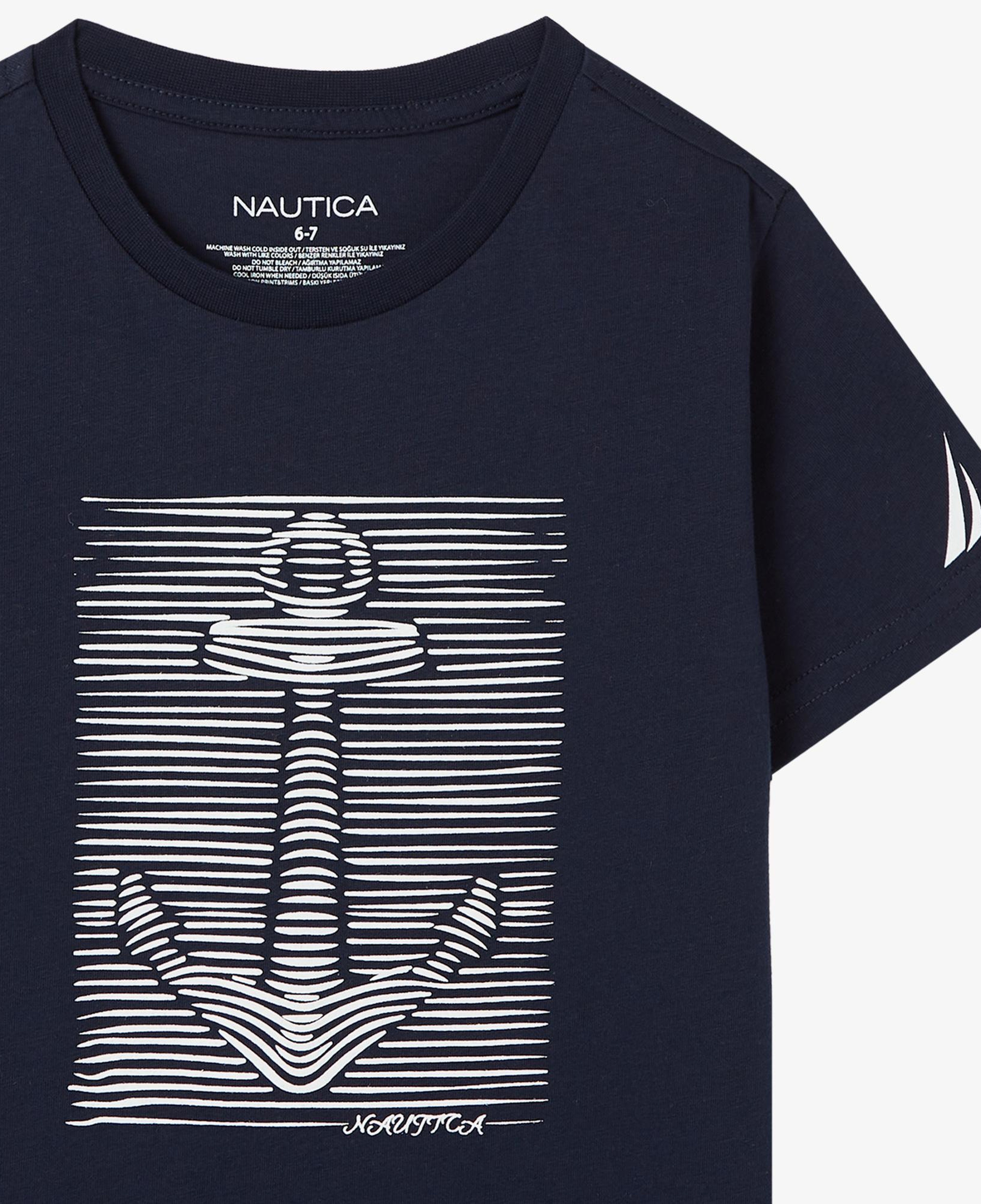 Nautica Erkek Çocuk Lacivert Regular Fit Baskılı T-Shirt