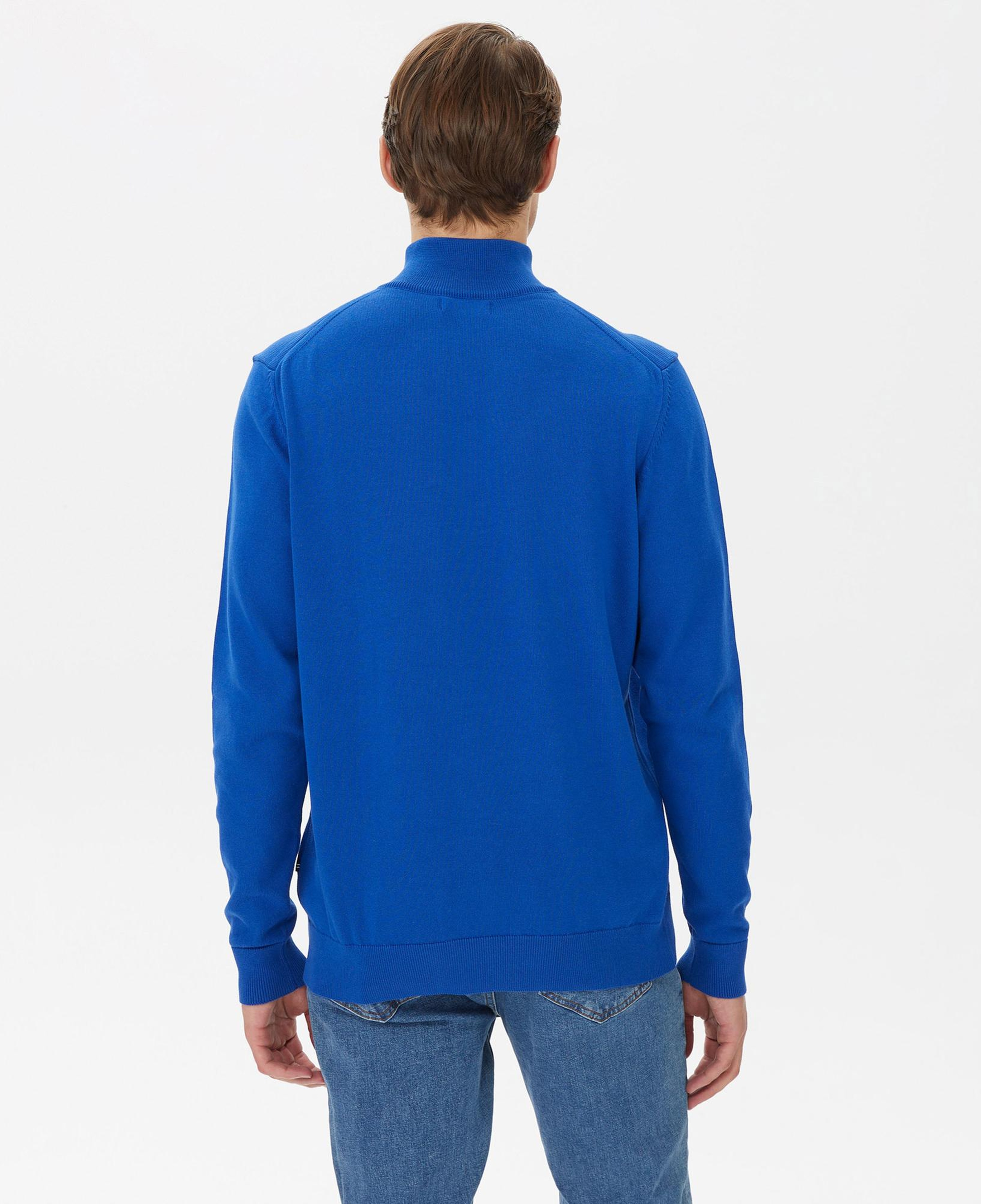 Nautica Erkek Mavi Standart Fit Dik Yakalı Kazak