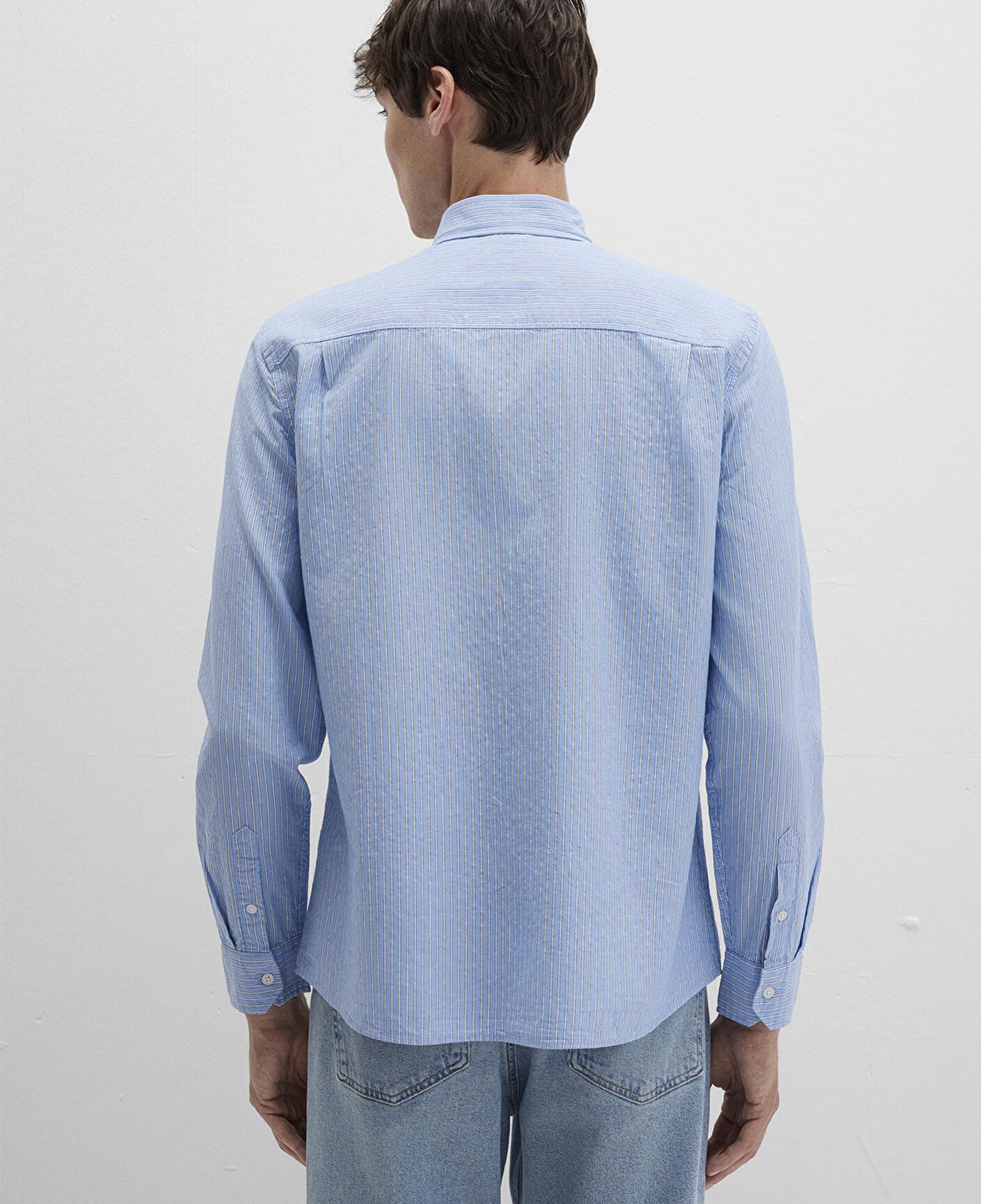Mavi Çizgili Mavi Gömlek Regular Fit / Normal Kesim 0211710-90934