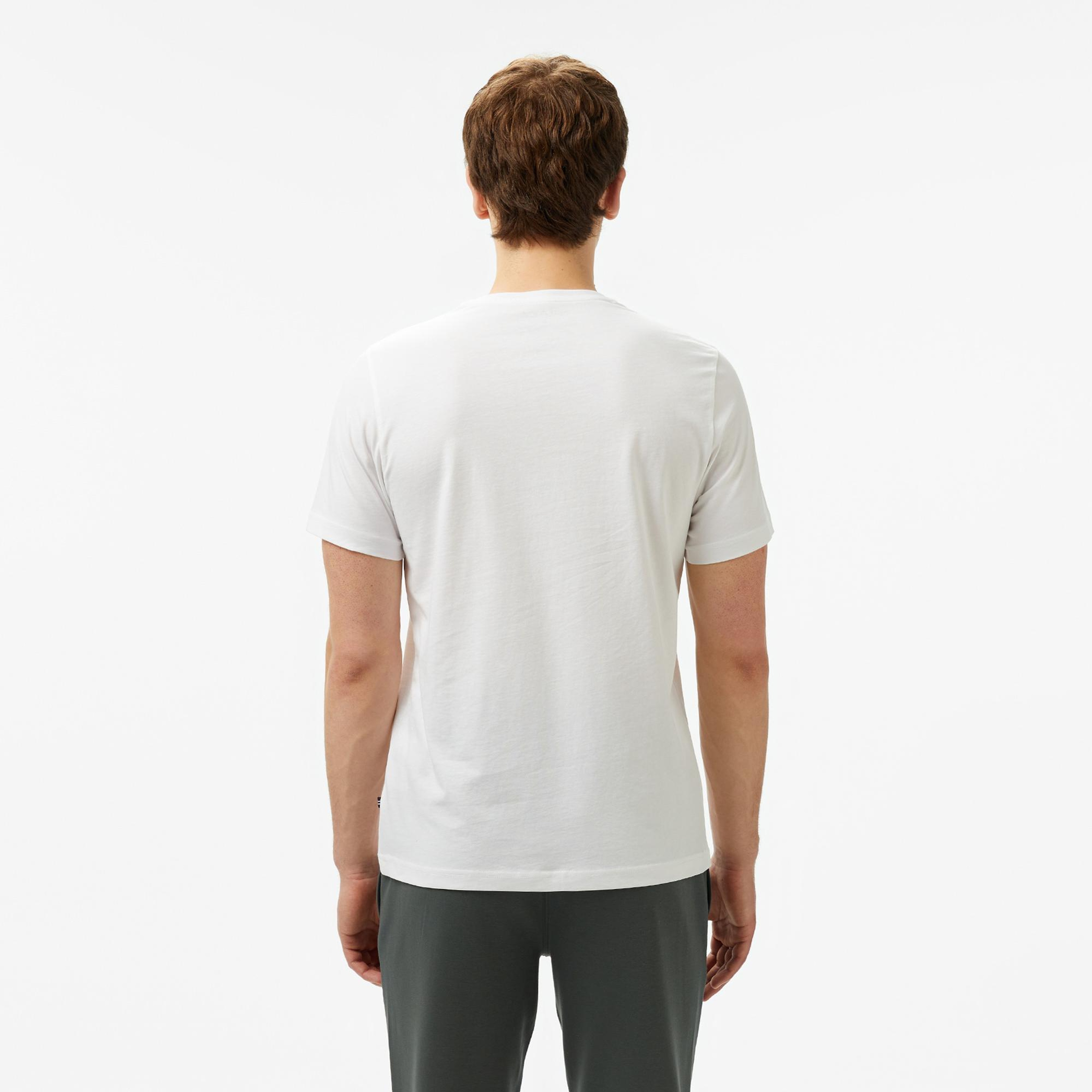 Nautica Erkek Beyaz Regular Fit Baskılı T-Shirt
