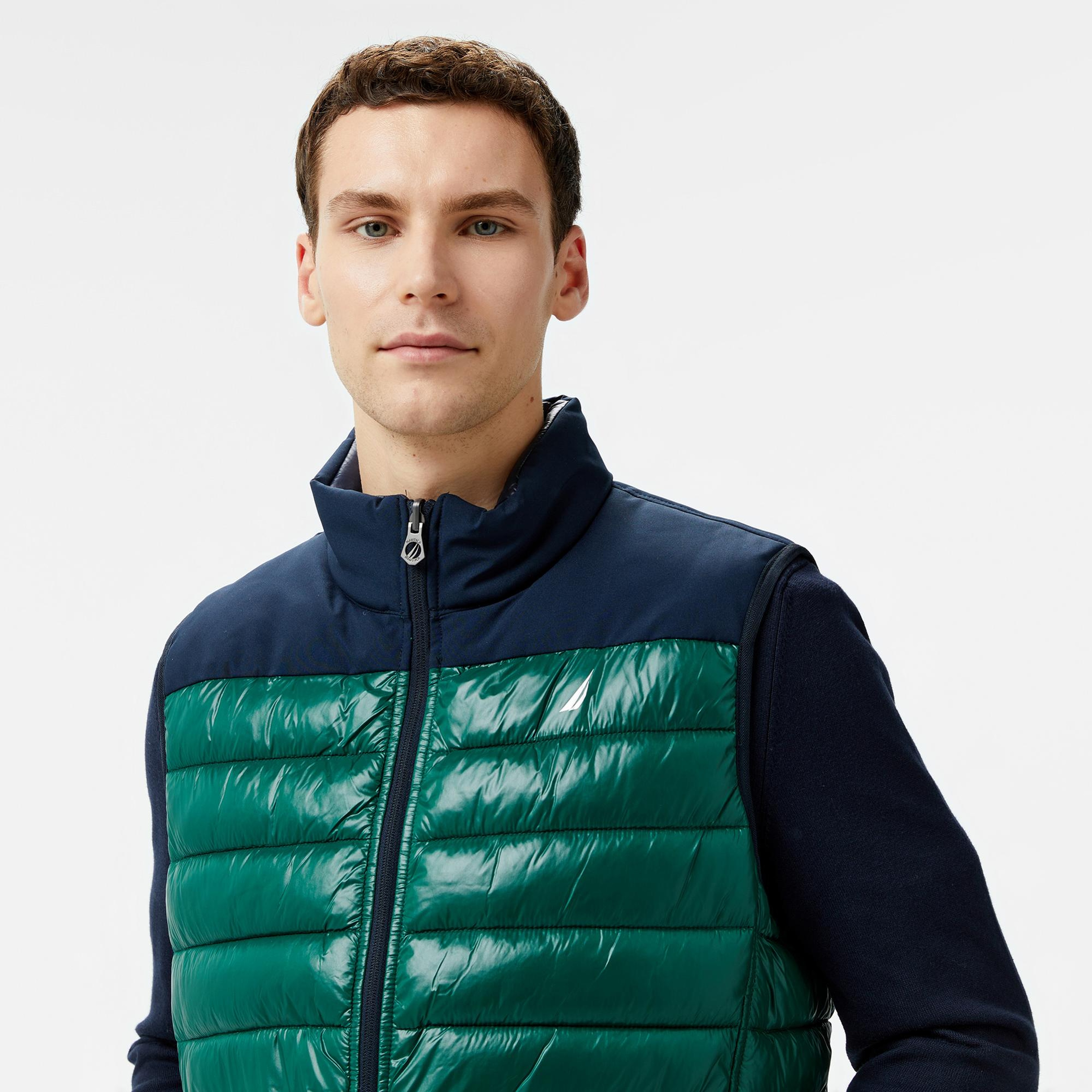 Nautica Erkek Yeşil & Lacivert Çift Taraflı Yelek