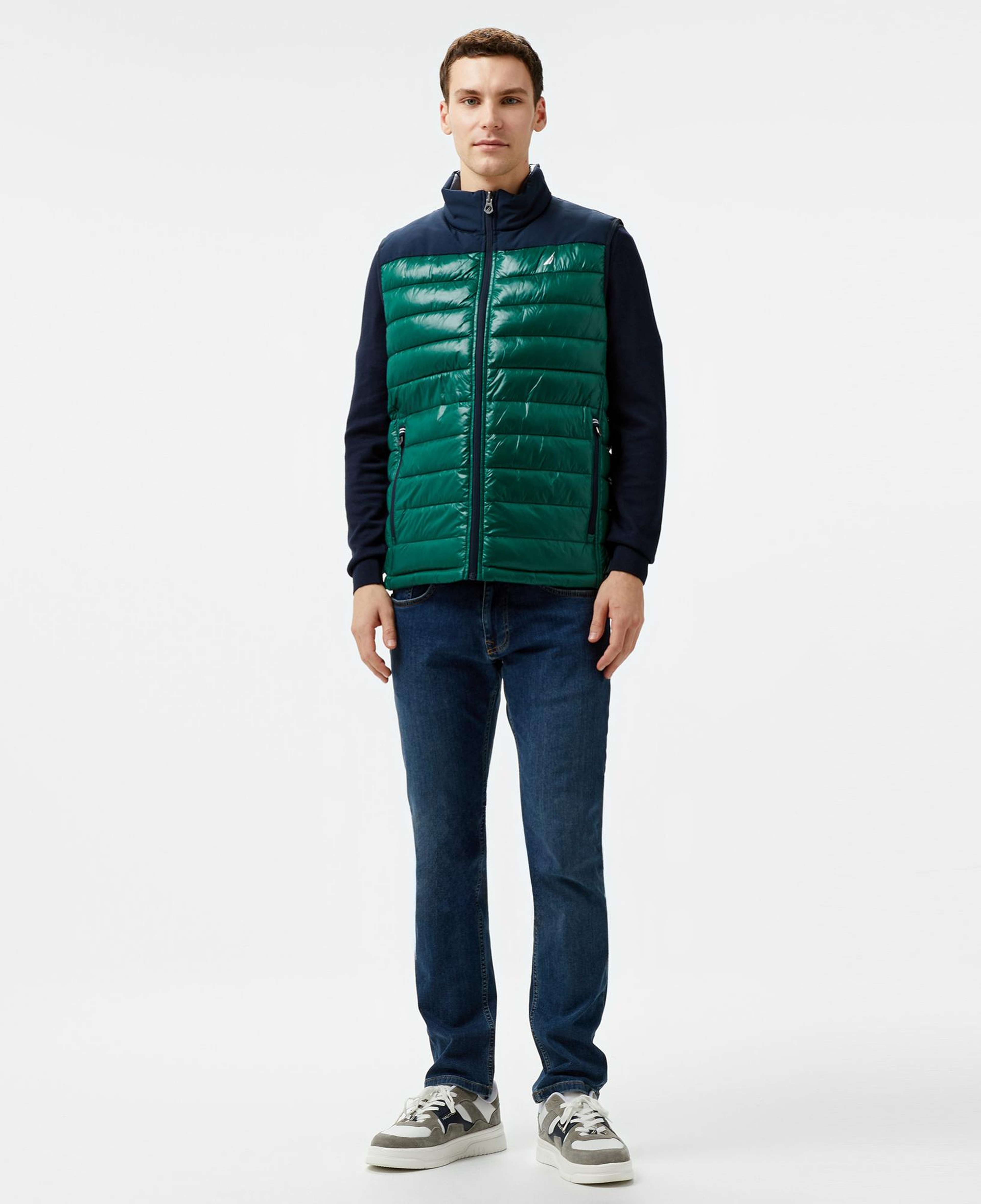 Nautica Erkek Yeşil & Lacivert Çift Taraflı Yelek