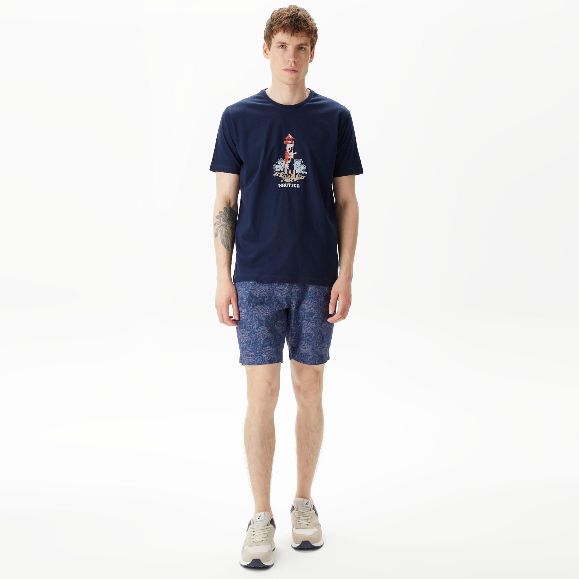 Nautica Erkek Lacivert Keten Bermuda