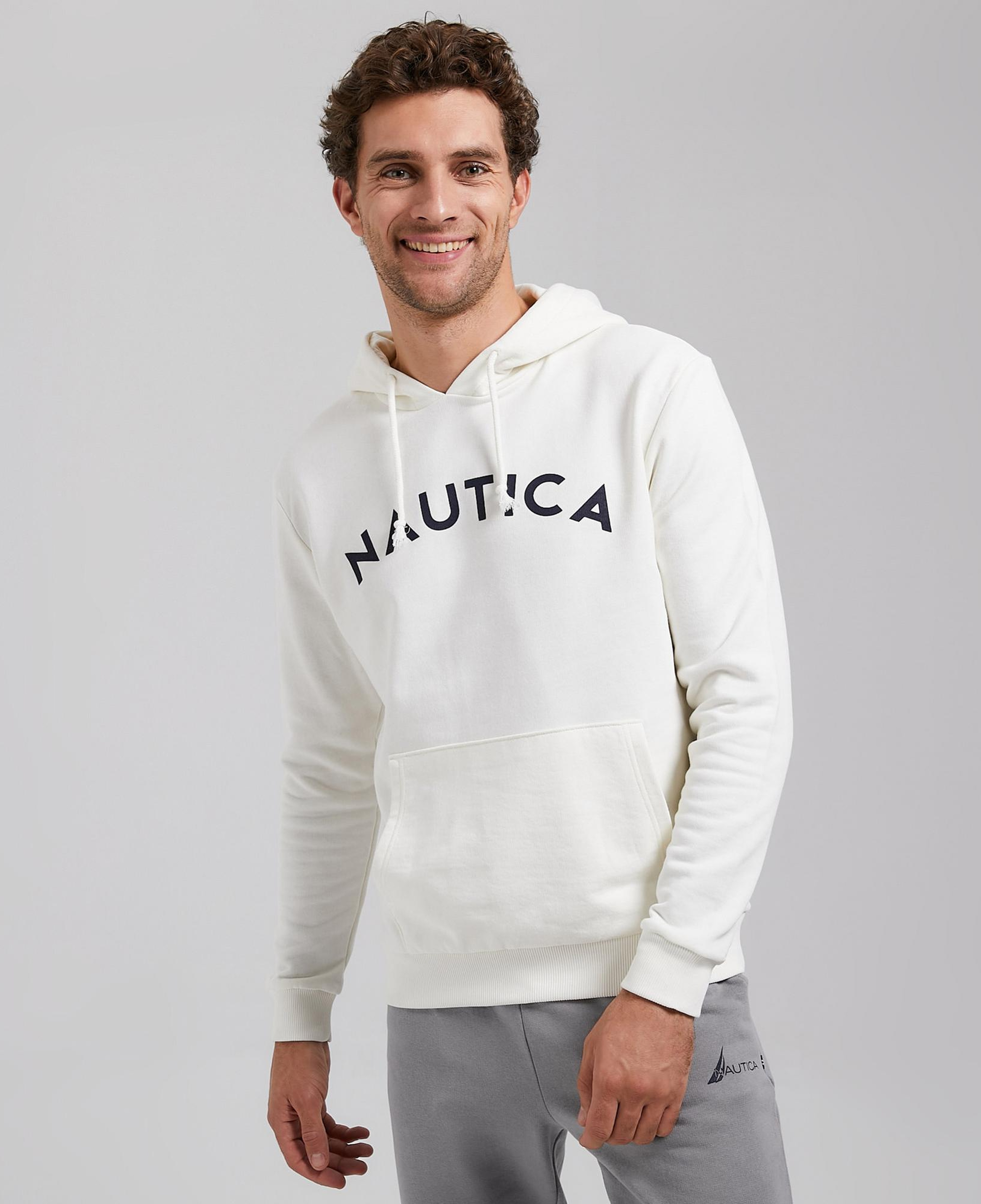 Nautica Erkek Krem Rengi Standart Fit Sweatshirt
