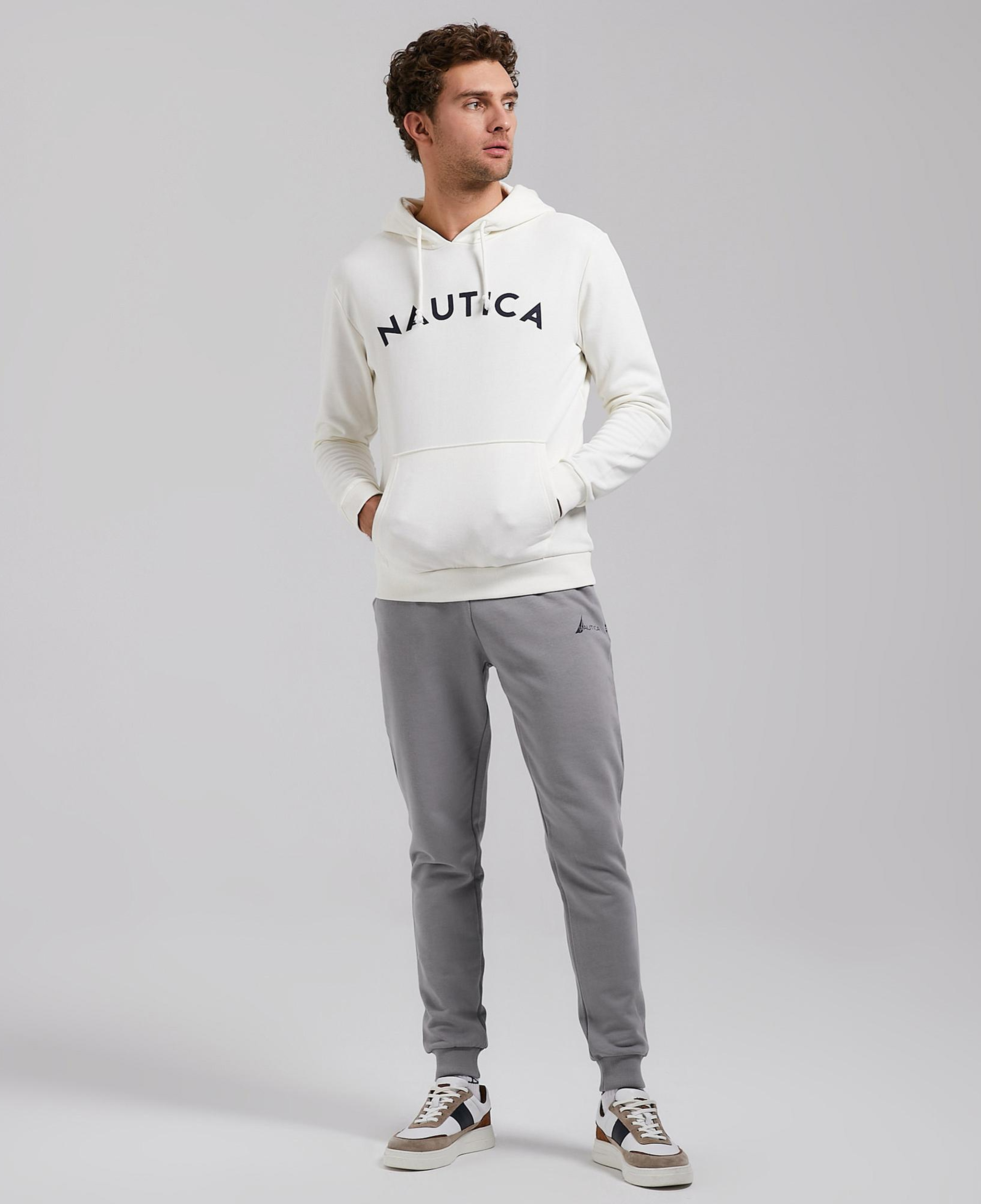 Nautica Erkek Krem Rengi Standart Fit Sweatshirt