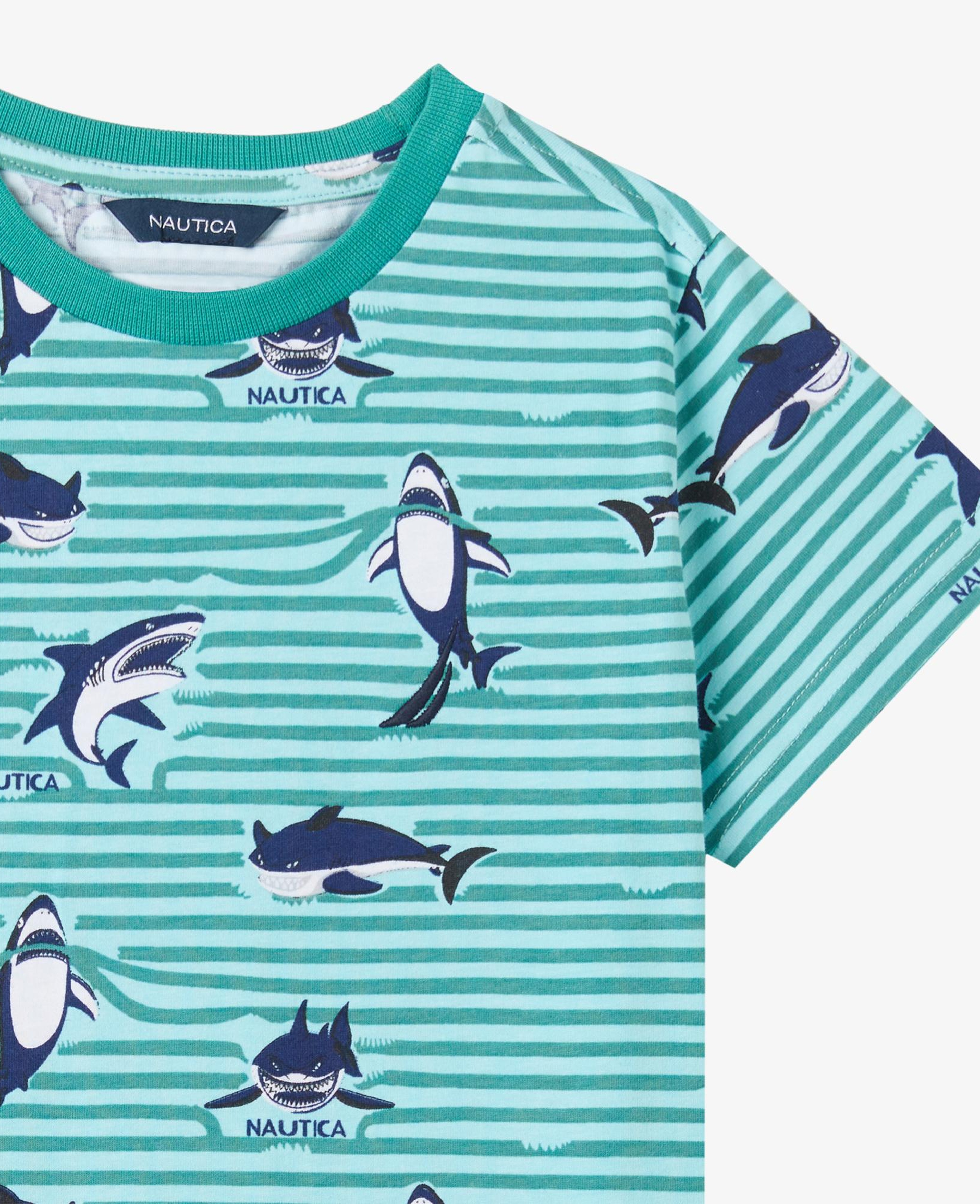 Nautica Erkek Çocuk Yeşil Regular Fit Baskılı T-Shirt