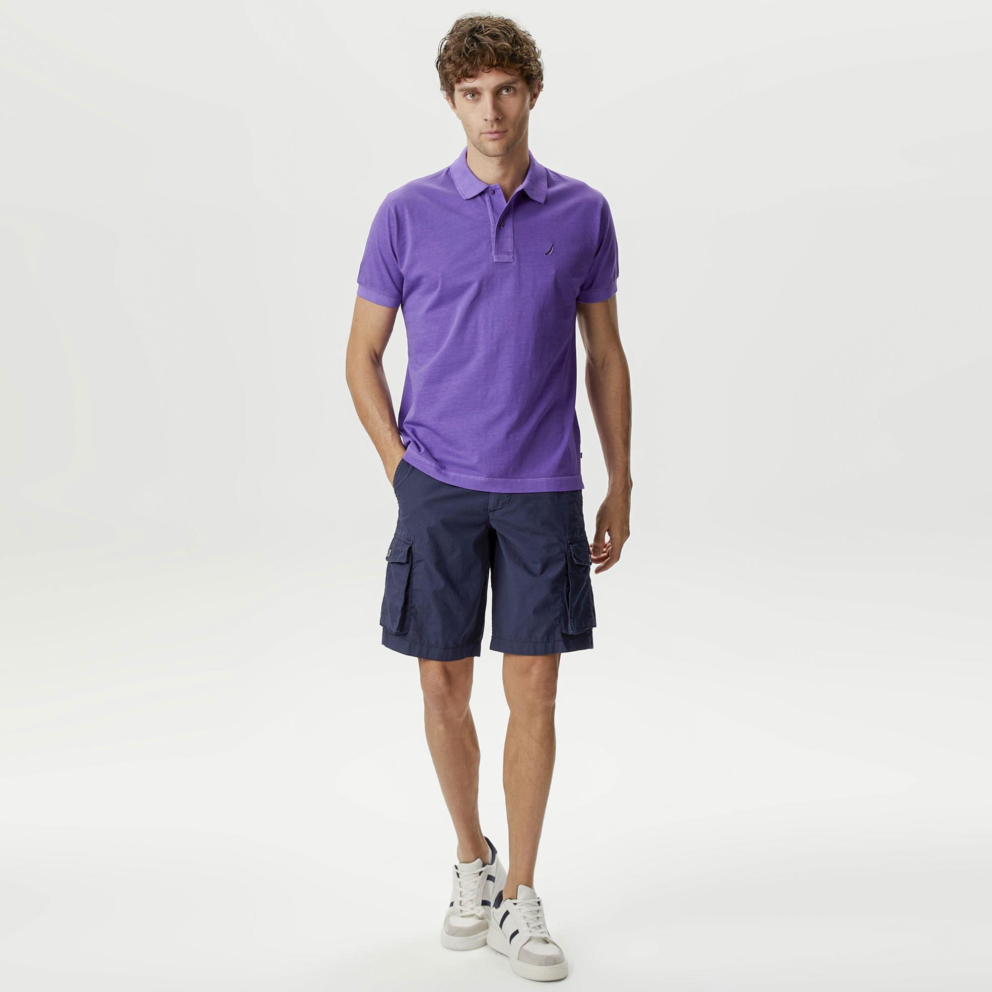 Nautica Erkek Mor Classic Fit Kısa Kollu Polo