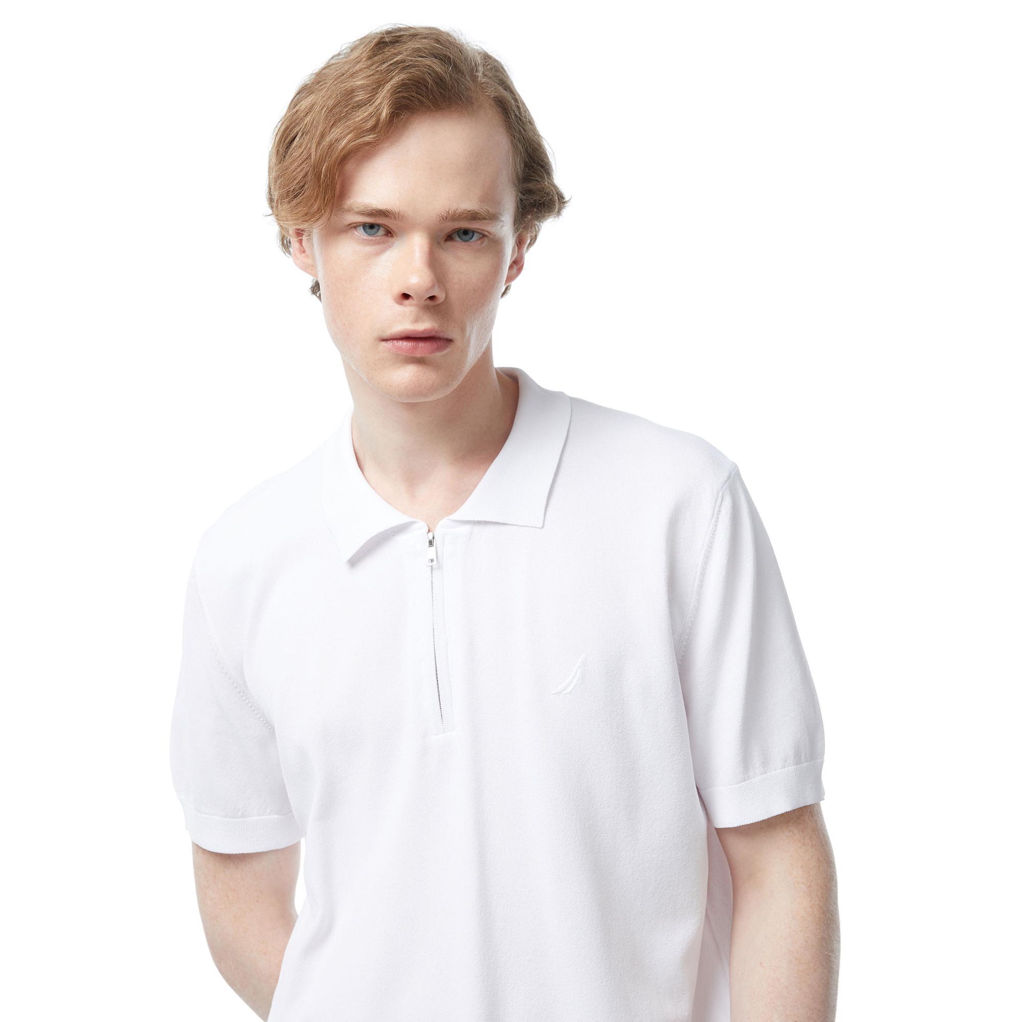 Nautica Erkek Beyaz Classic Fit Kısa Kollu Triko