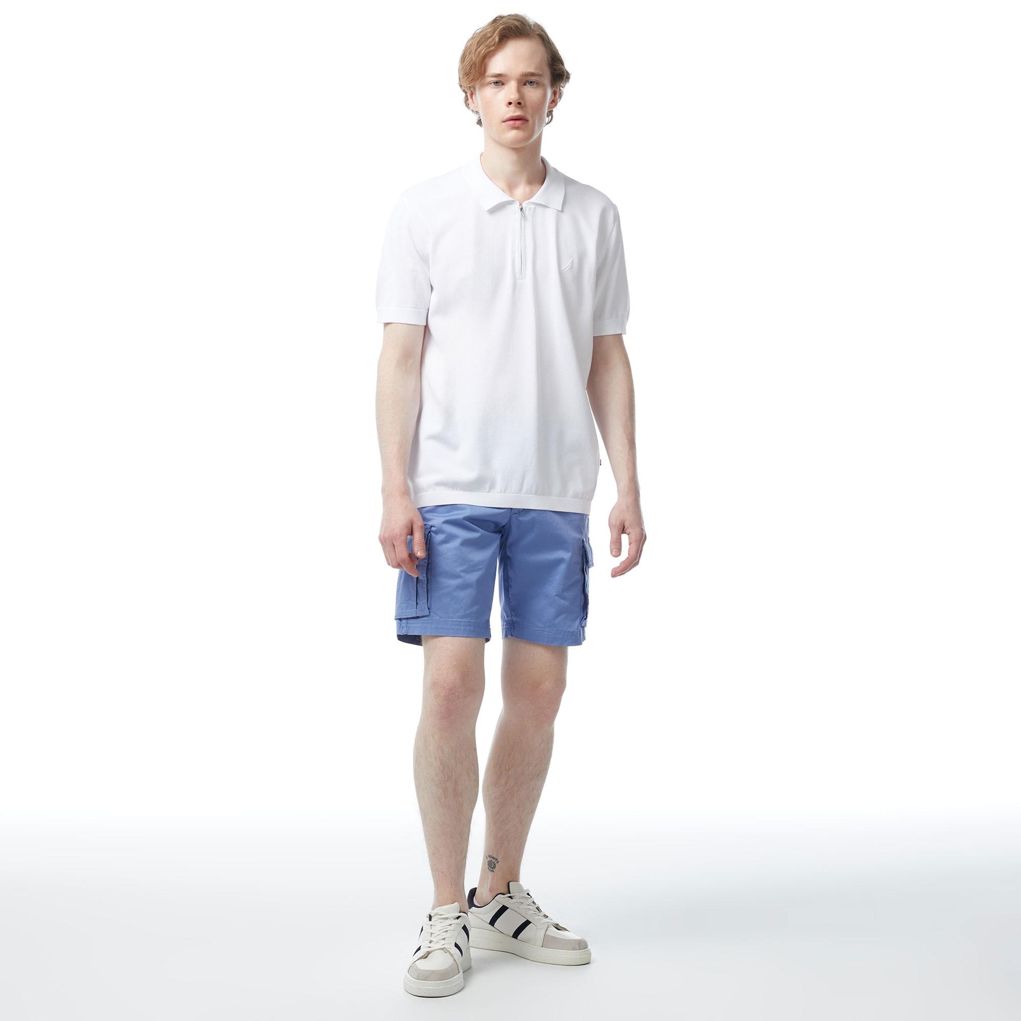 Nautica Erkek Beyaz Classic Fit Kısa Kollu Triko