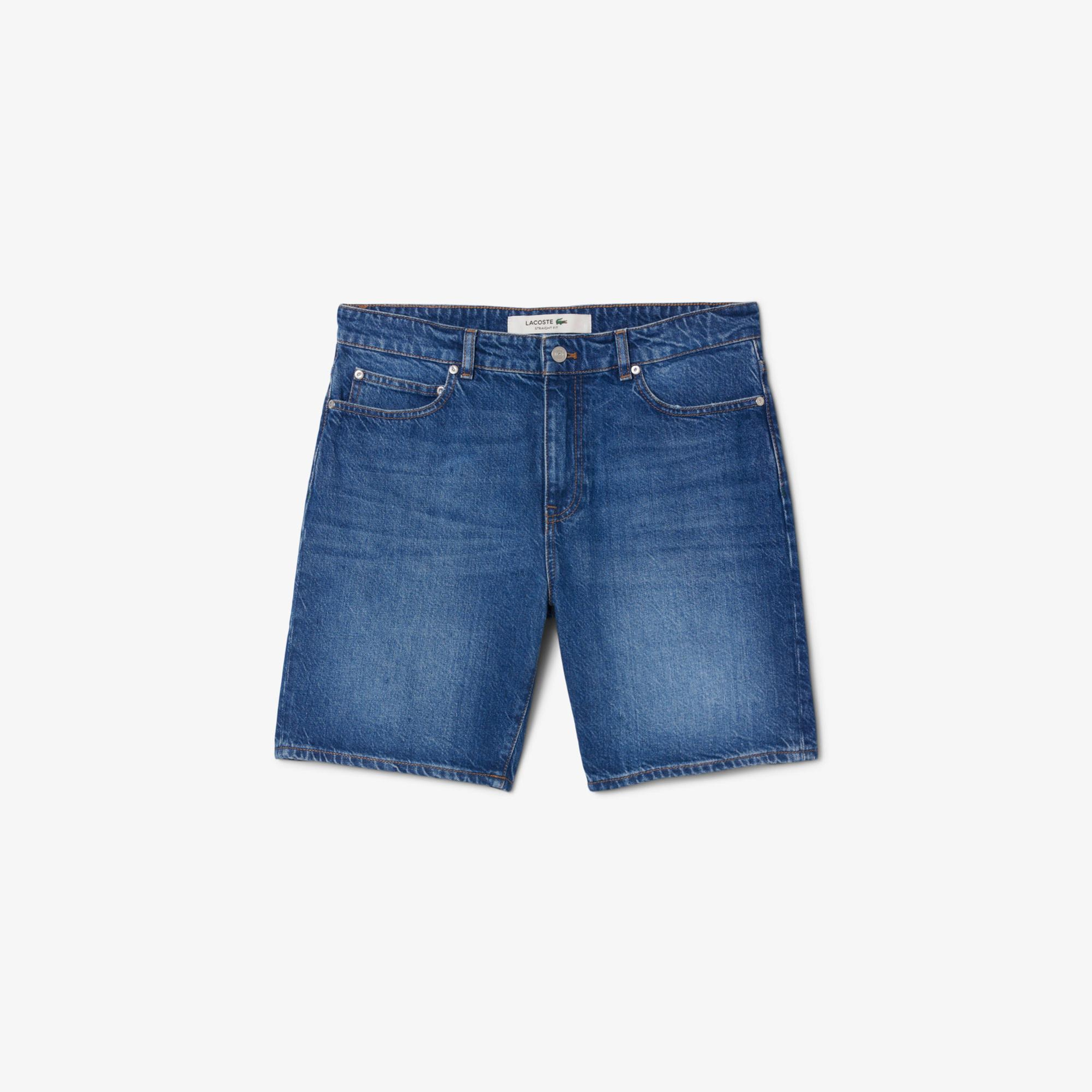 Lacoste Erkek Straight Fit Denim Koyu Mavi Bermuda Şort
