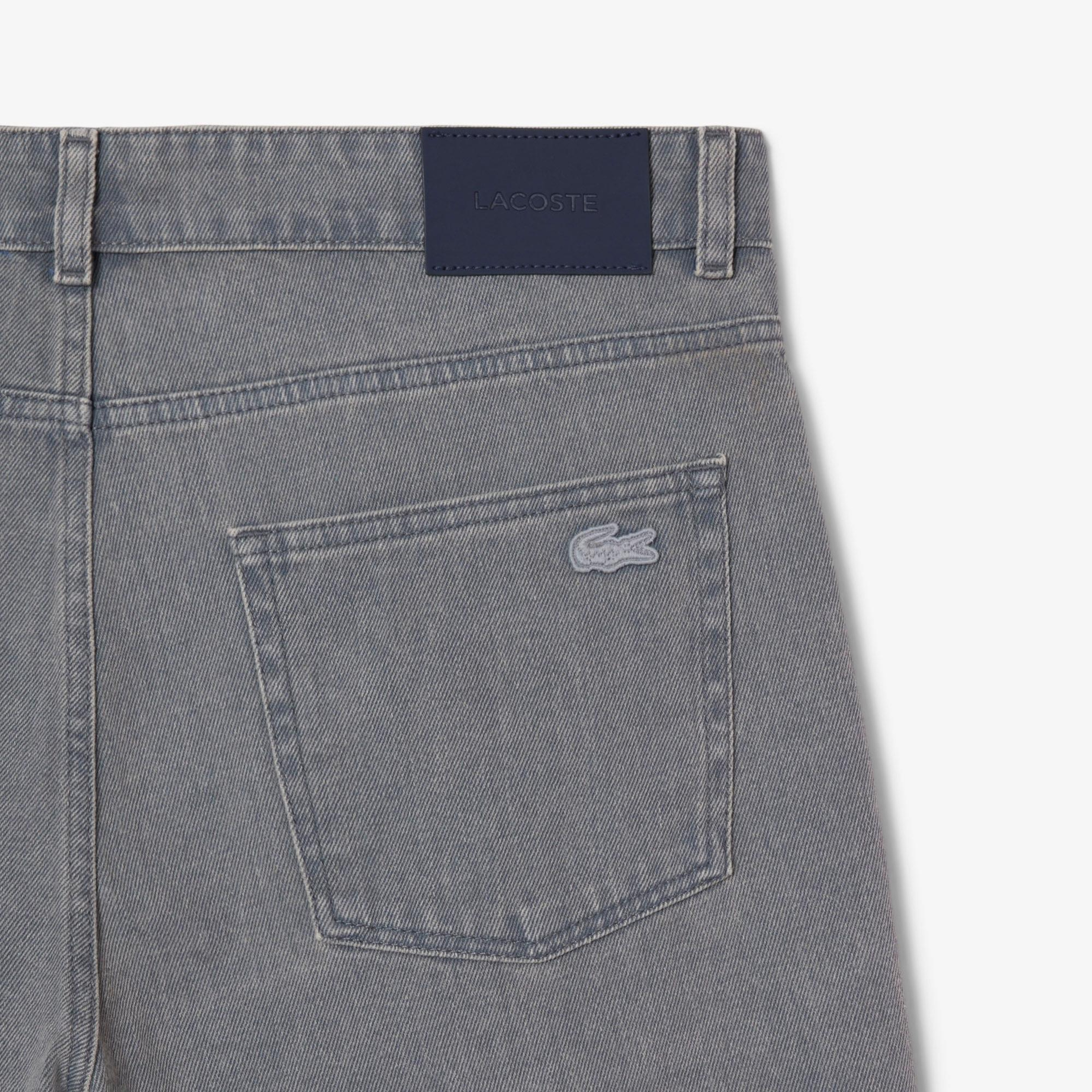Lacoste Erkek Straight Fit Denim Gri Bermuda Şort