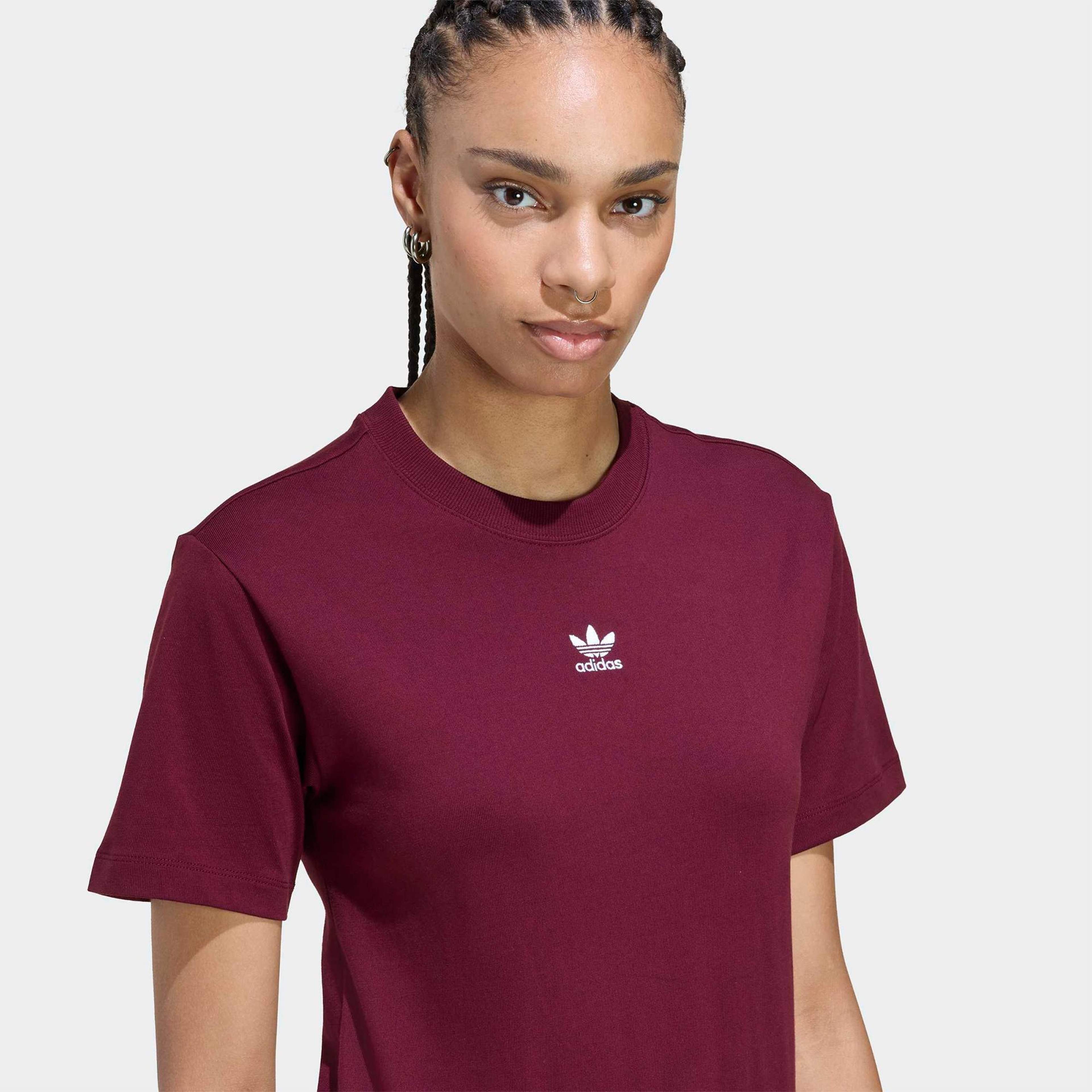 adidas Adicolor Essentials Kadın Bordo T-Shirt