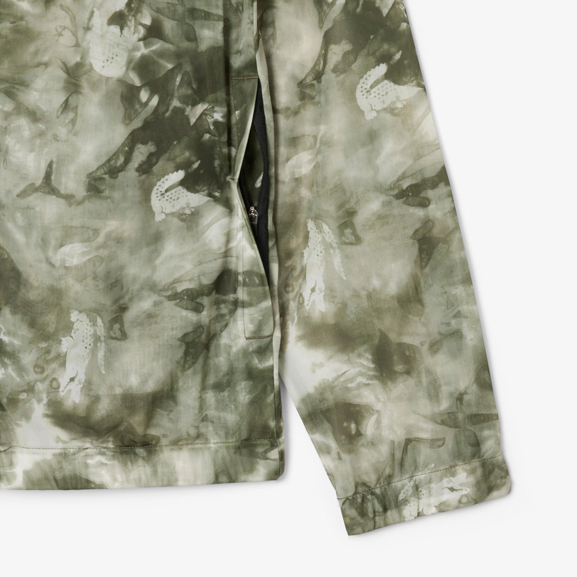 Lacoste Erkek Kapüşonlu Baskılı Yeşil Ceket