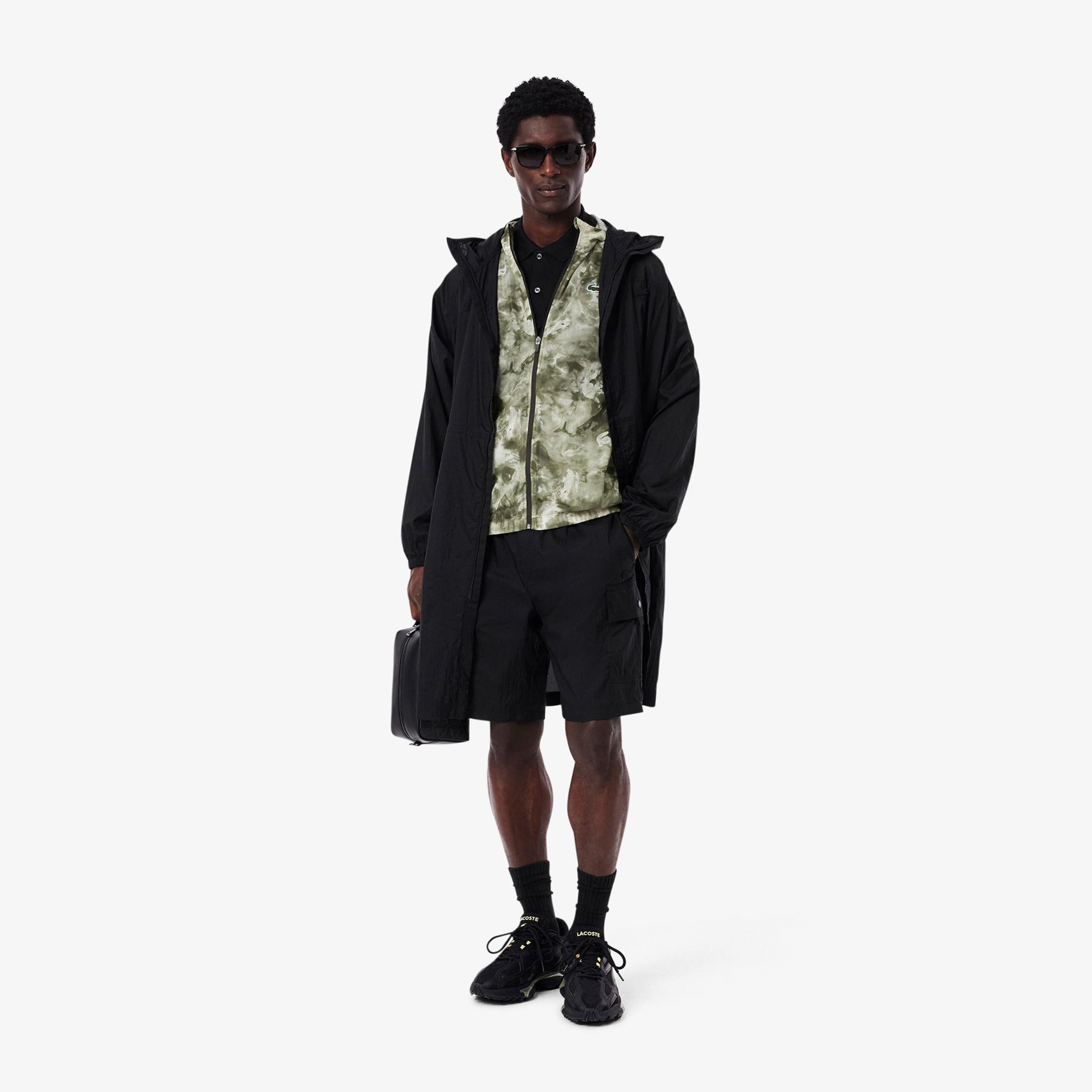 Lacoste Erkek Kapüşonlu Baskılı Yeşil Ceket