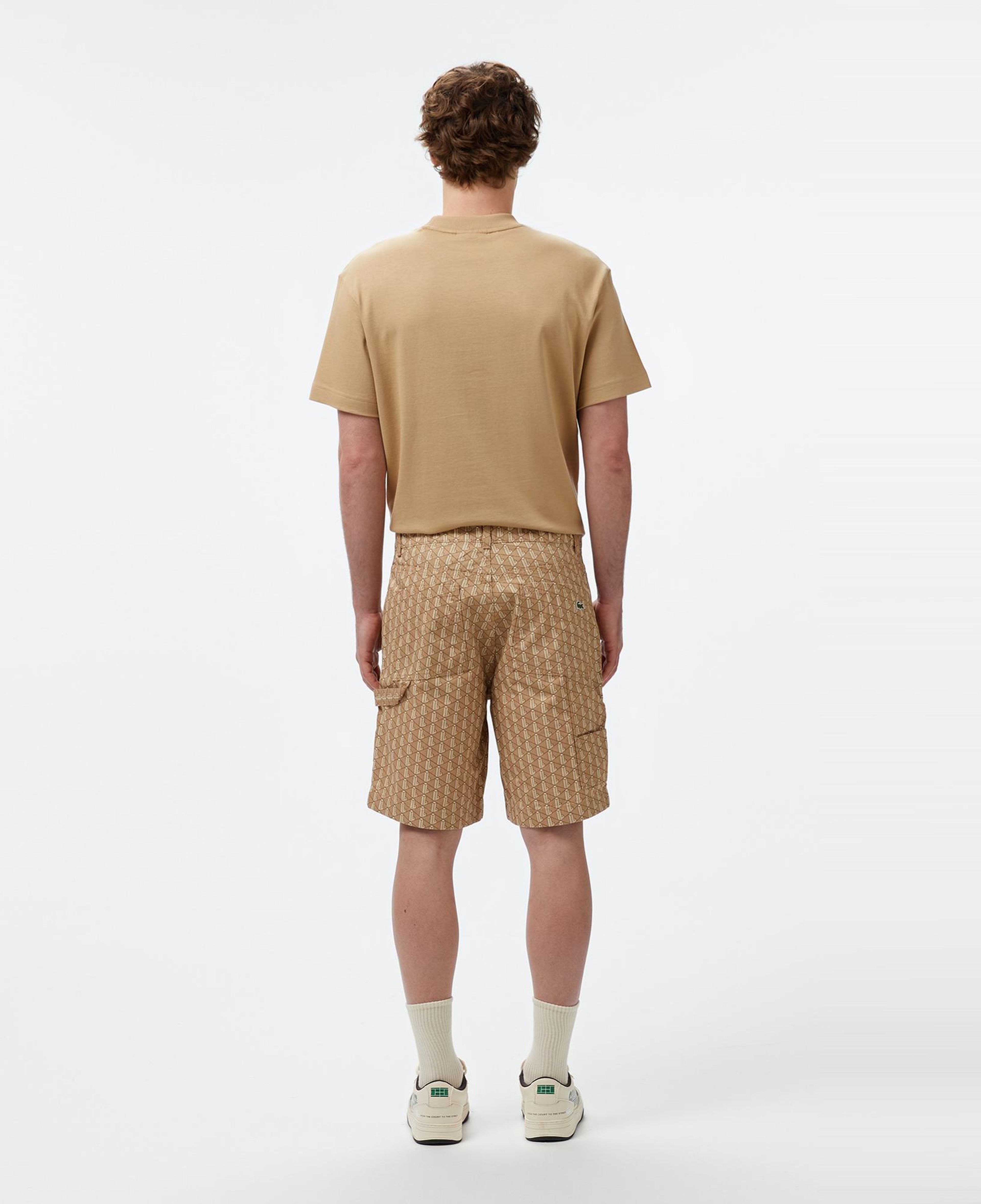 Lacoste Erkek Loose Fit Monogram Bej Bermuda Şort