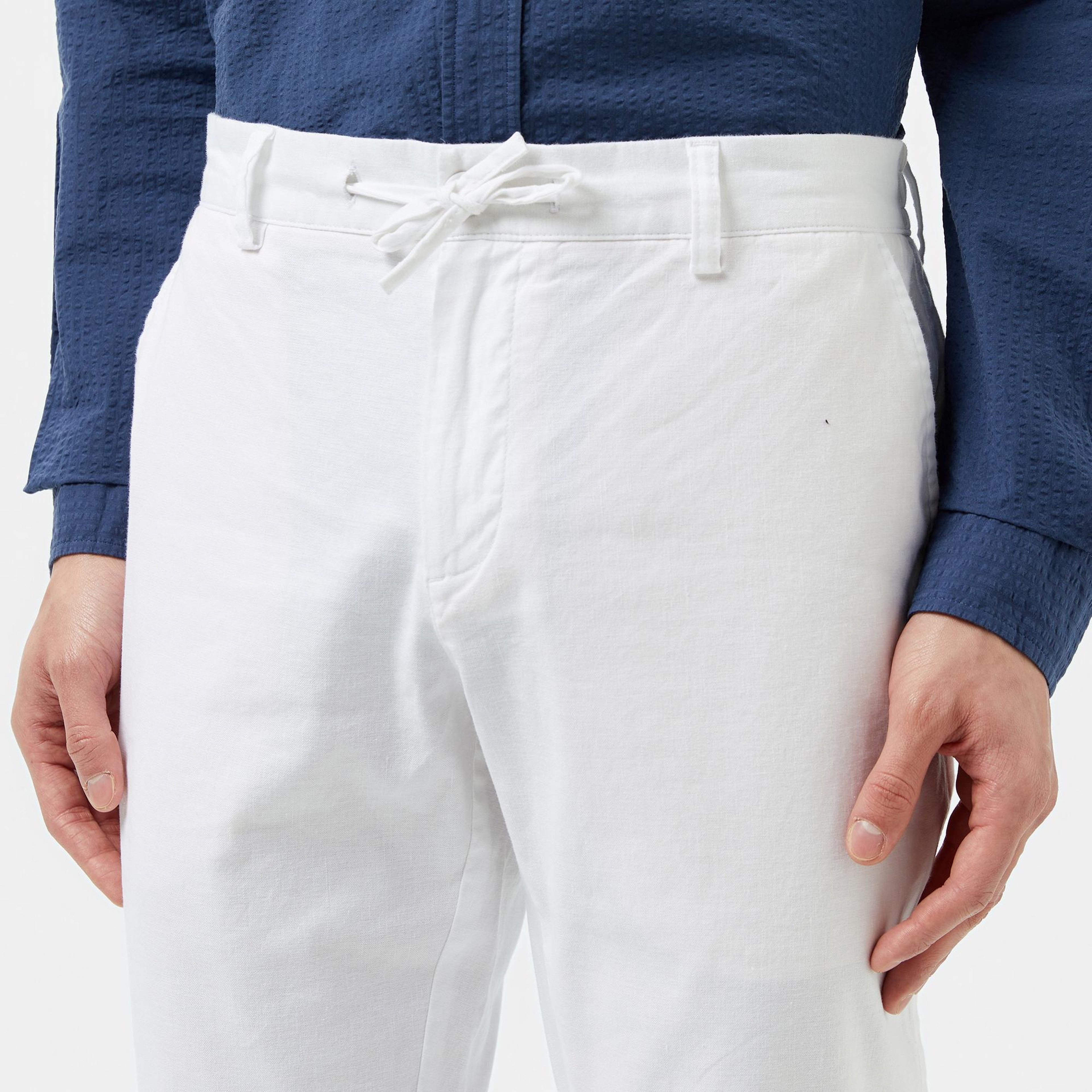 Lacoste Erkek Slim Fit Beyaz Pantolon