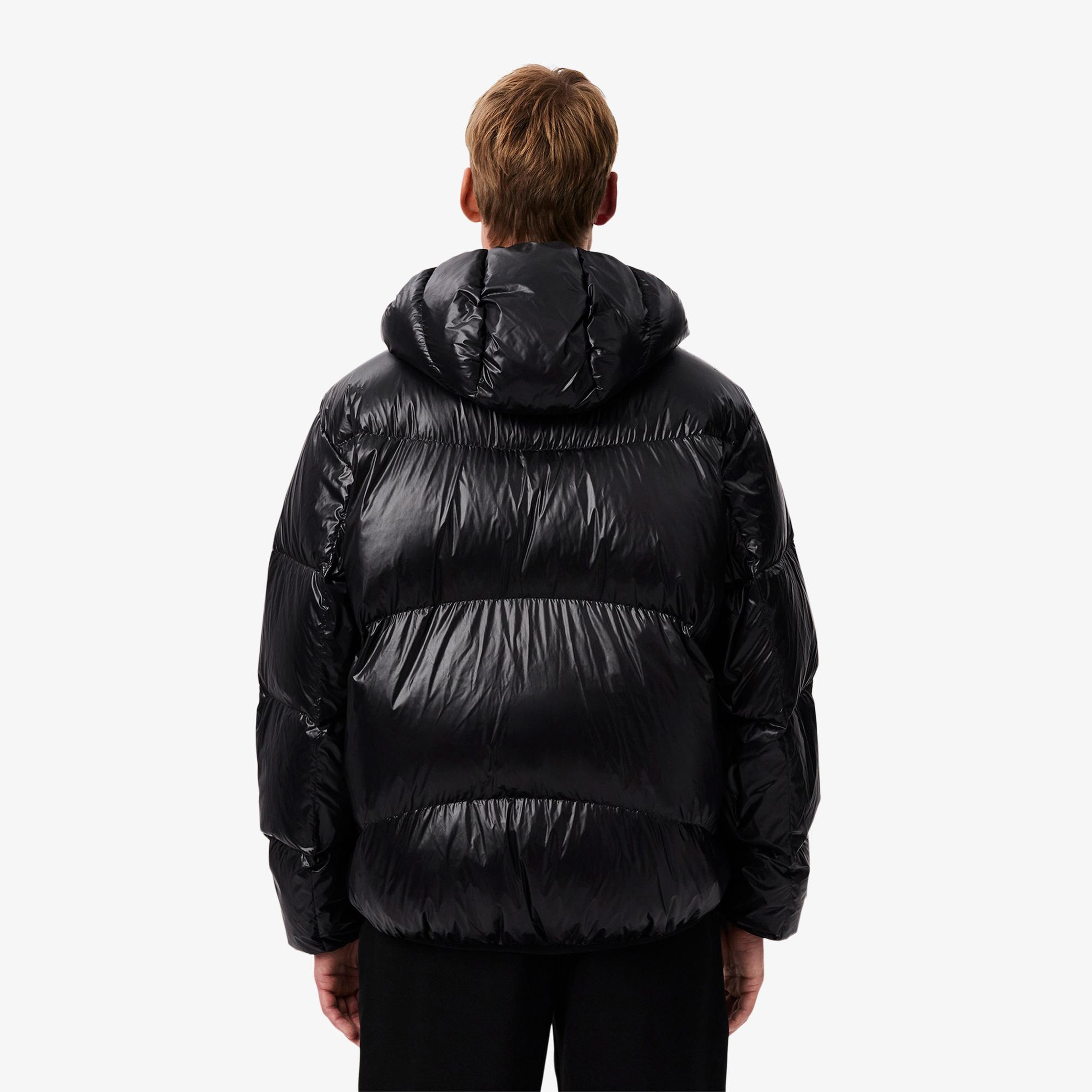 Lacoste Erkek Relaxed Fit Kapüşonlu Siyah Mont