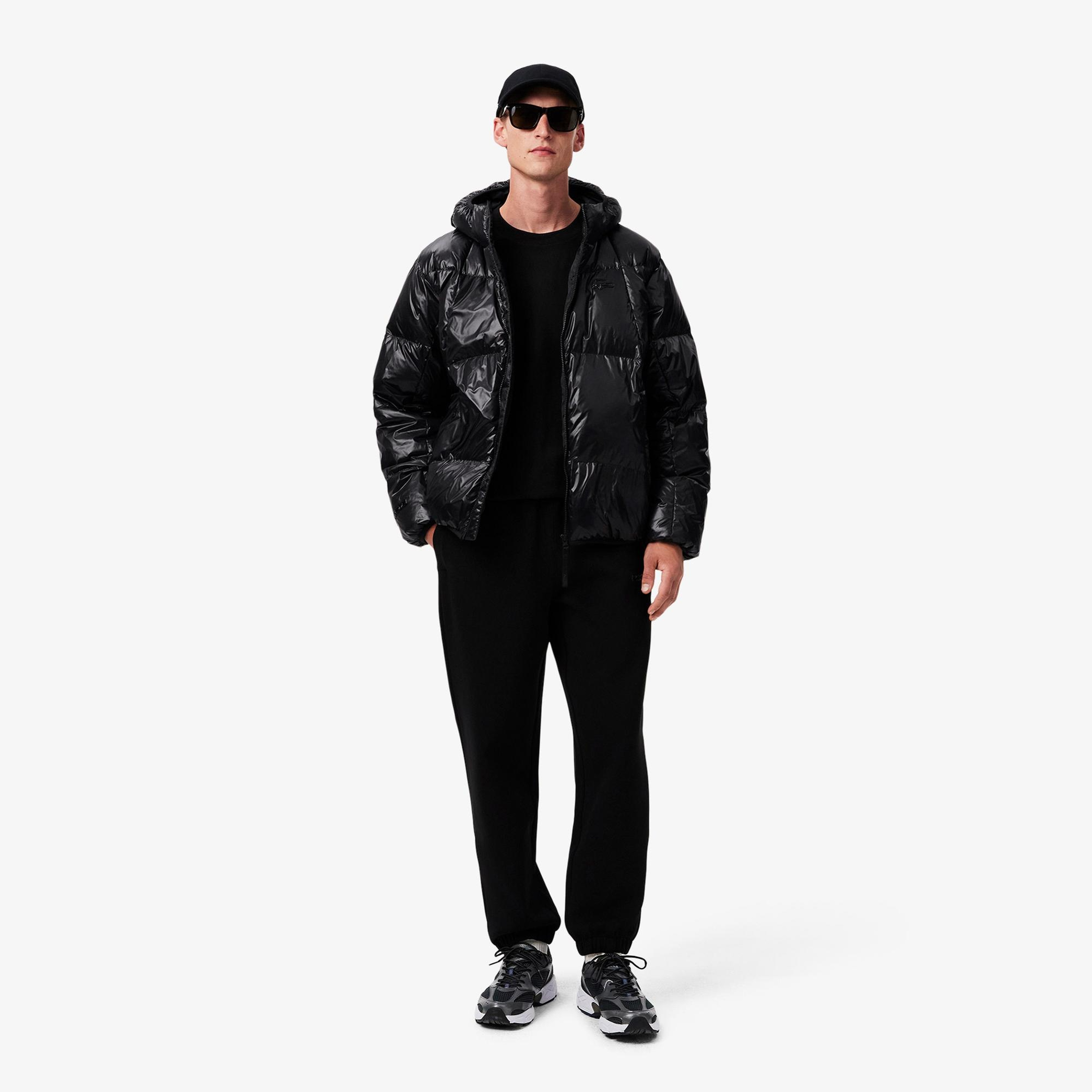 Lacoste Erkek Relaxed Fit Kapüşonlu Siyah Mont