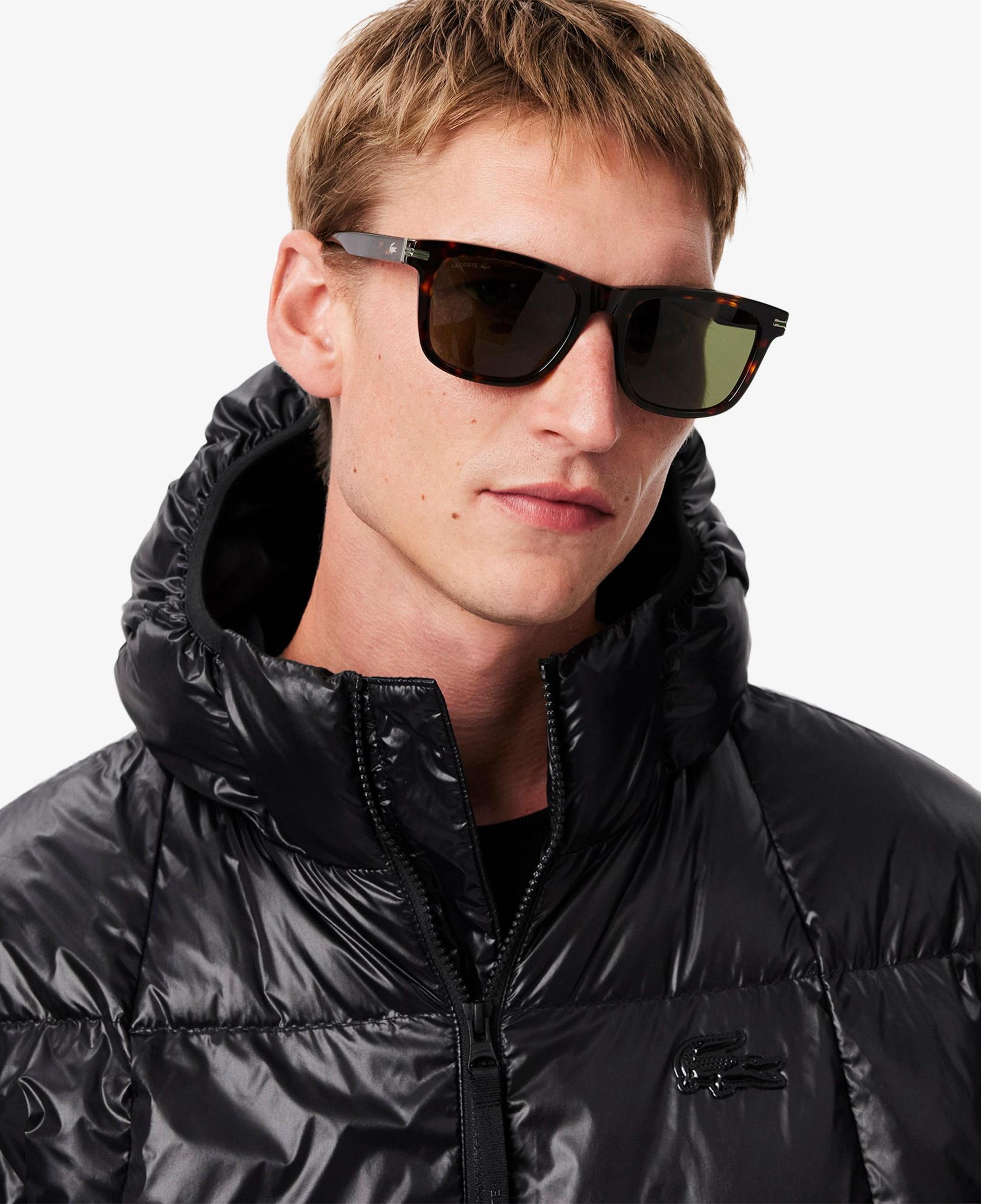 Lacoste Erkek Relaxed Fit Kapüşonlu Siyah Mont