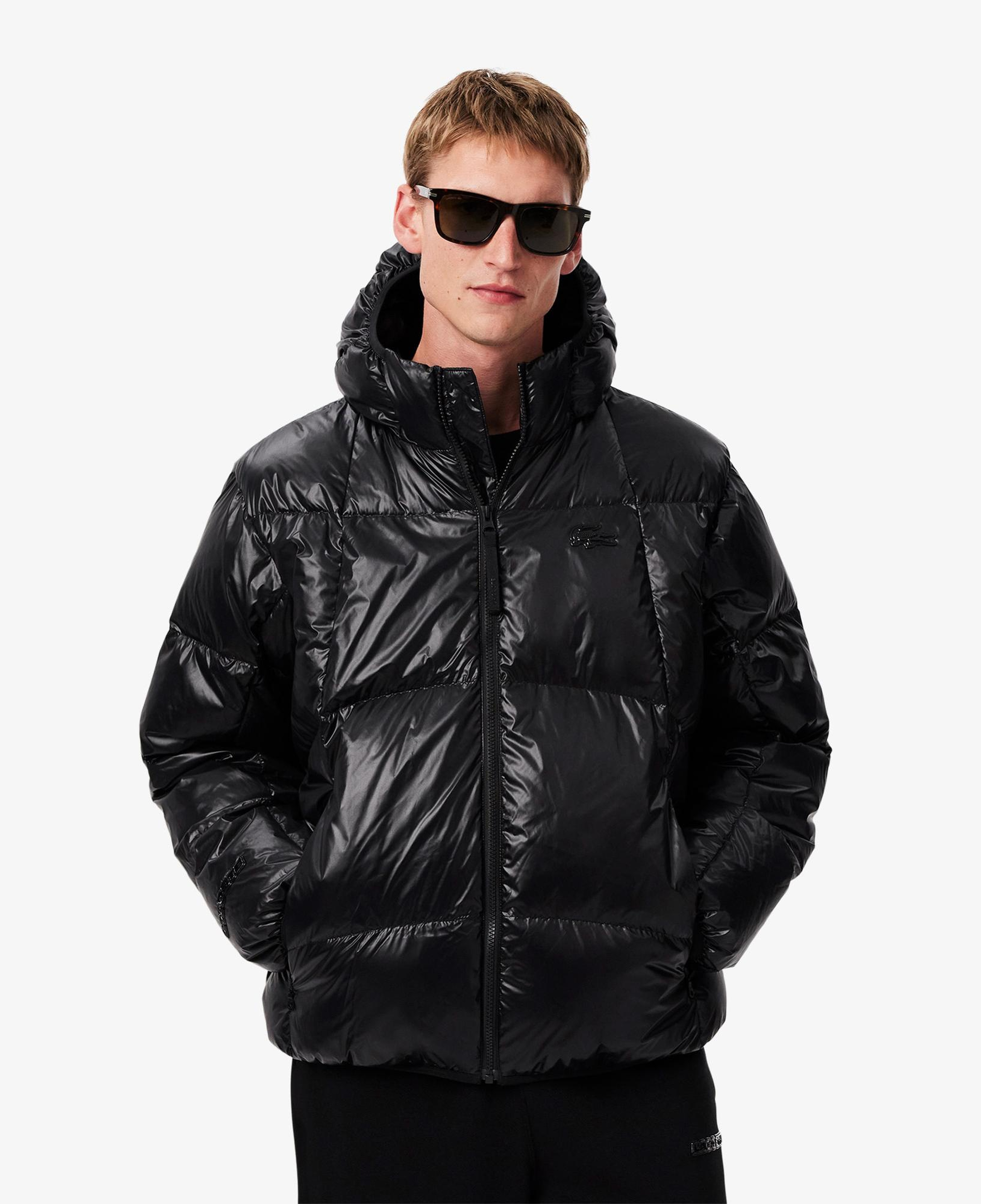 Lacoste Erkek Relaxed Fit Kapüşonlu Siyah Mont