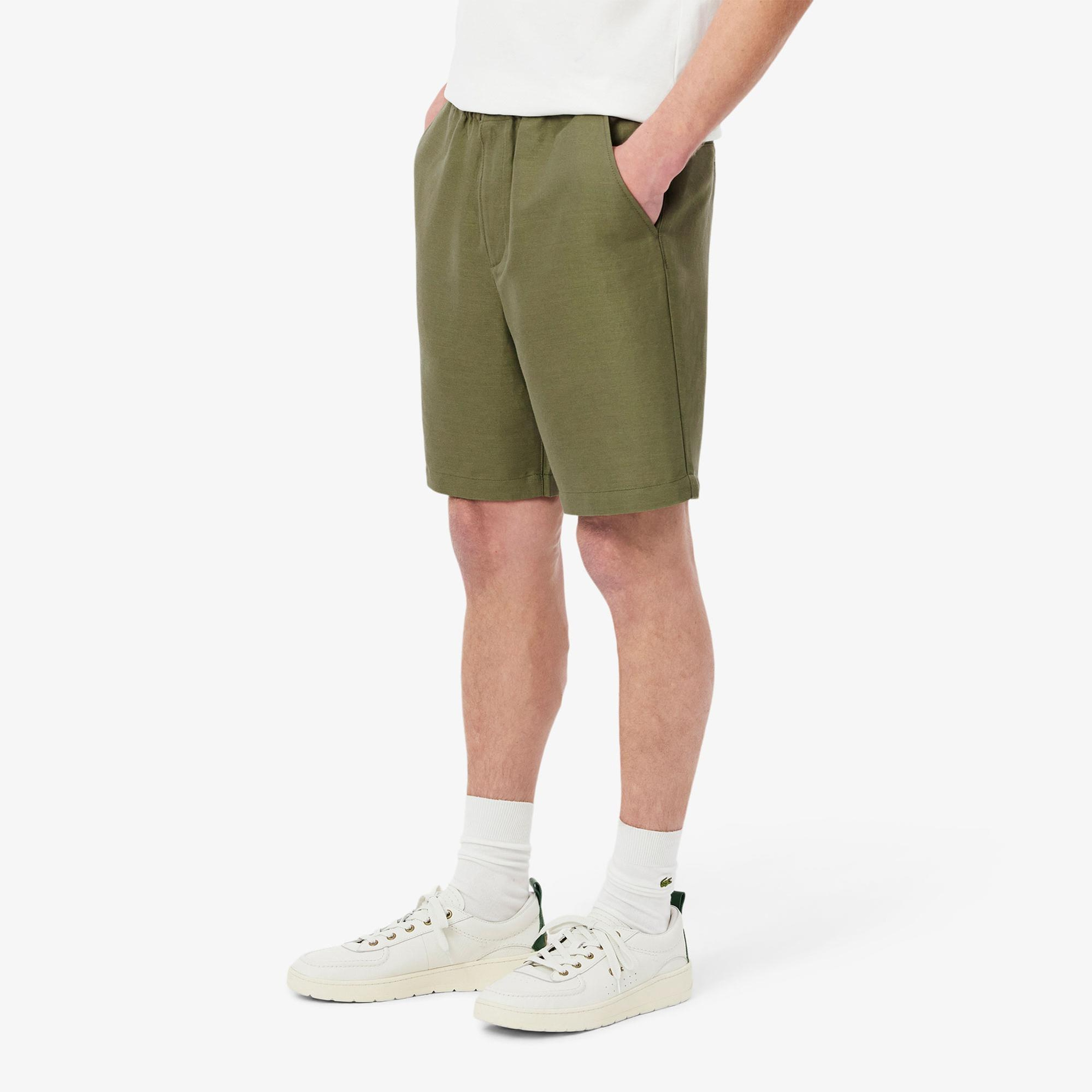 Lacoste Erkek Regular Fit Keten Haki Şort