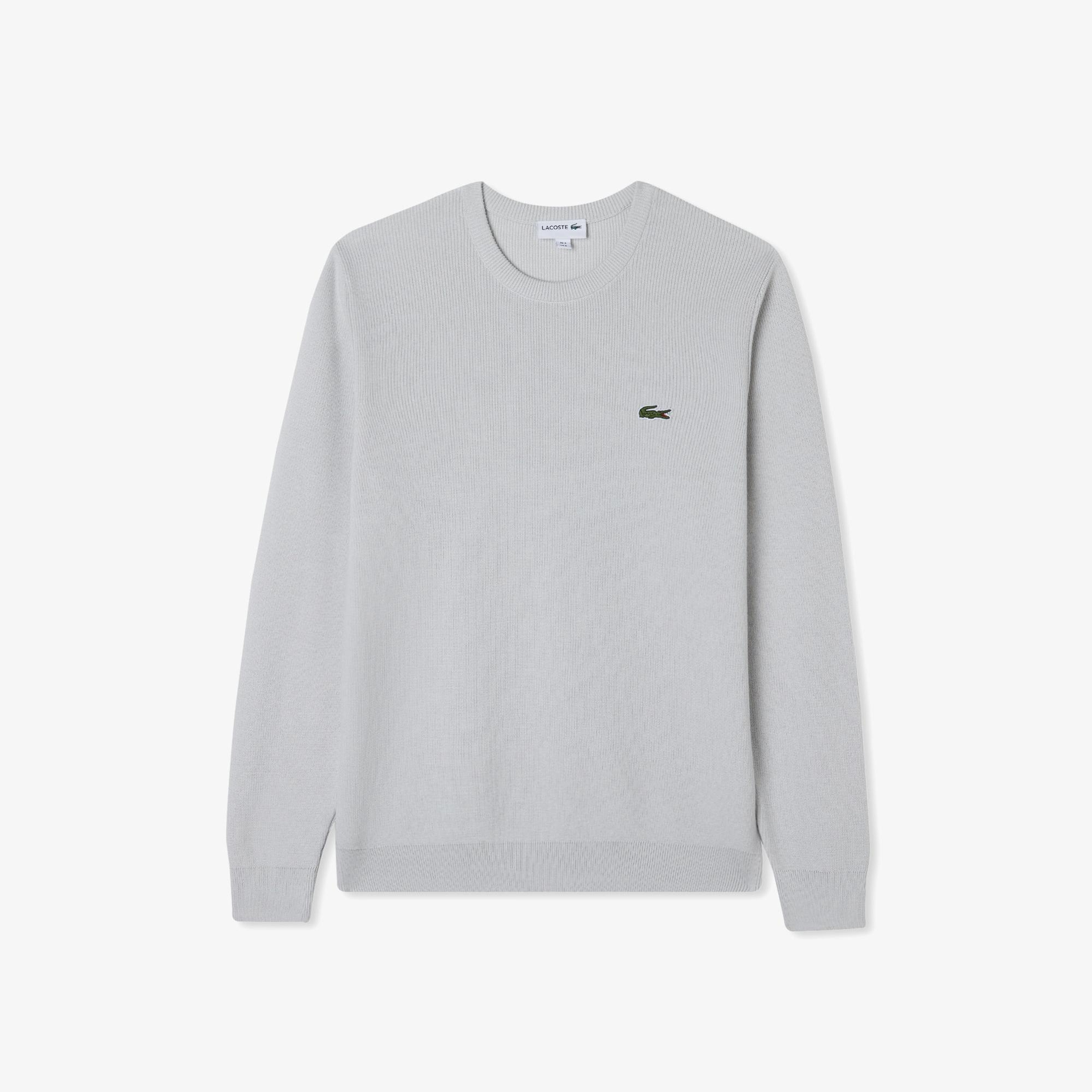 Lacoste Erkek Regular Fit Bisiklet Yaka Gri Kazak