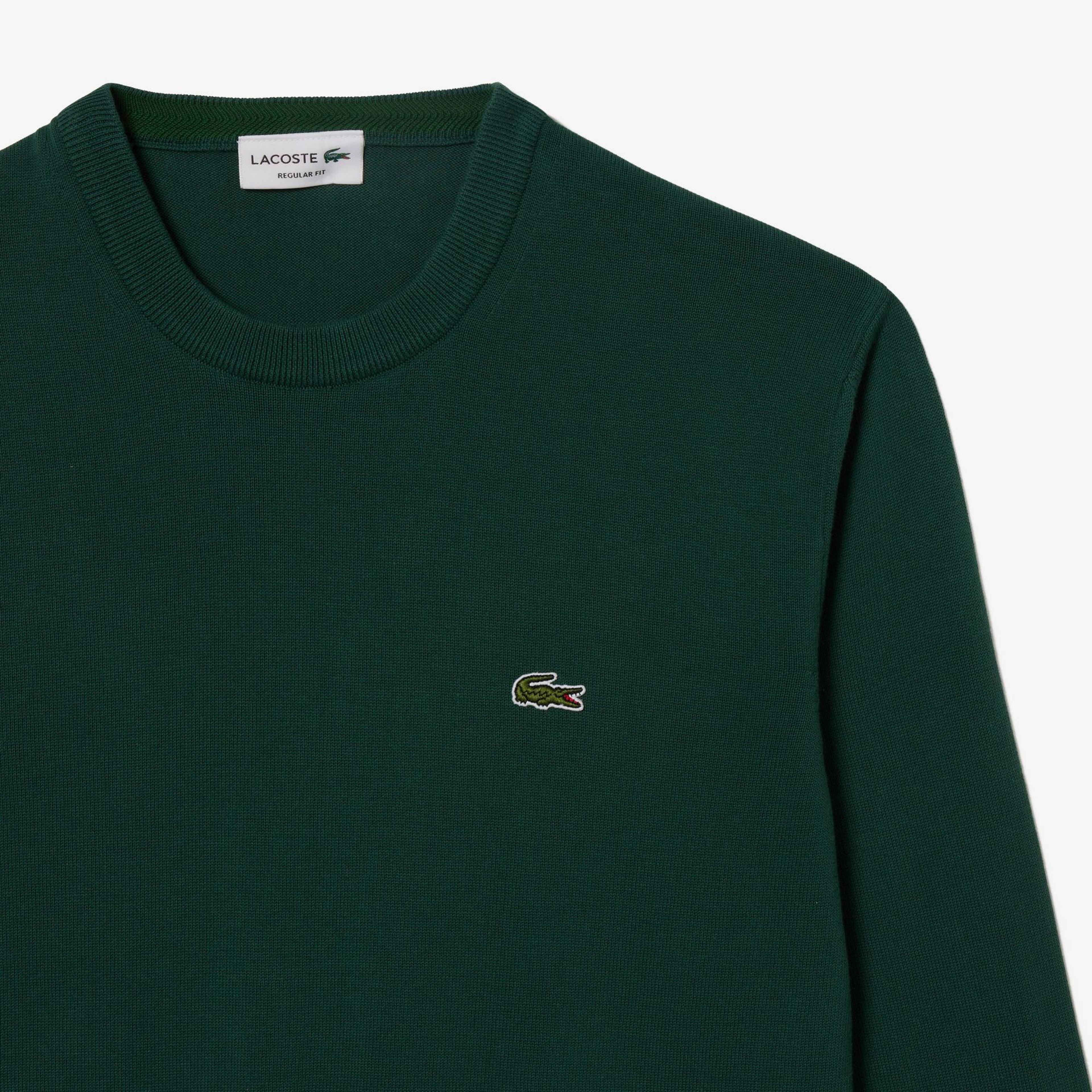 Lacoste Erkek Regular Fit Bisiklet Yaka Koyu Yeşil Kazak