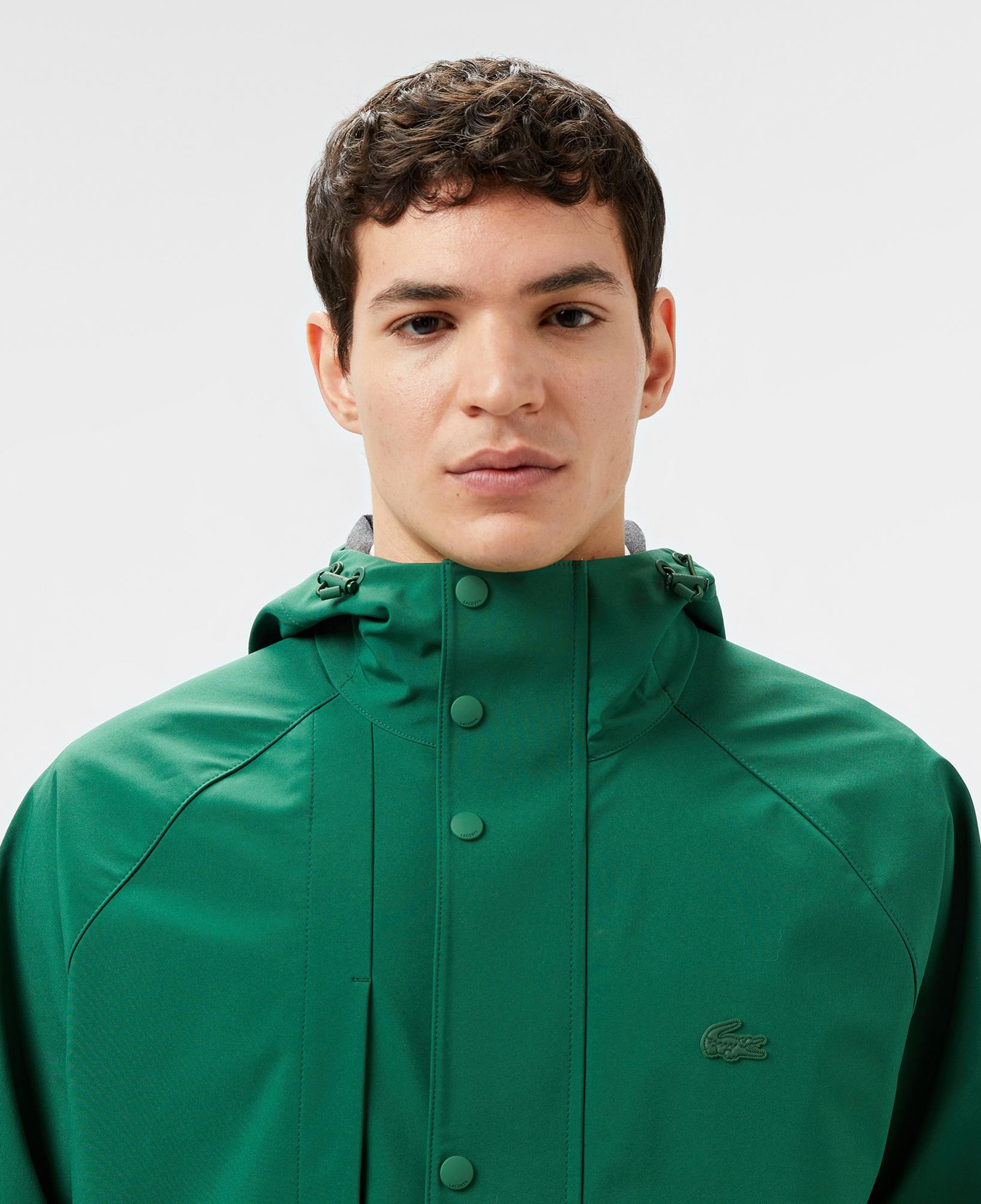 Lacoste Erkek Regular Fit Kapüşonlu Yeşil Yağmurluk