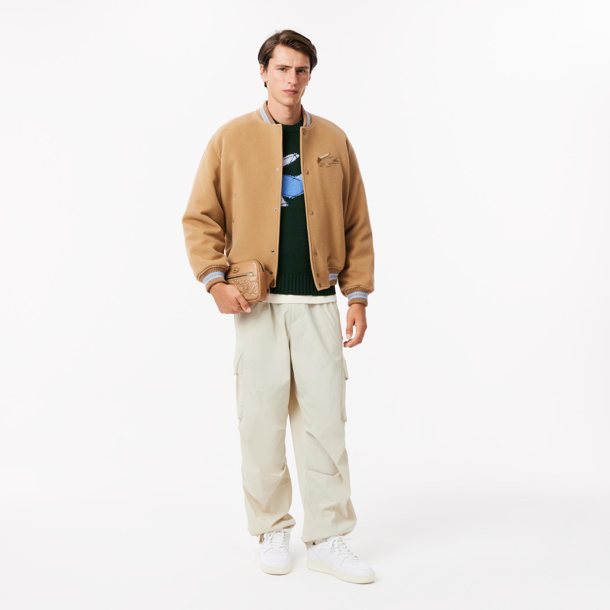 Lacoste Erkek Classic Fit Bisiklet Yaka Yün Siyah Kazak