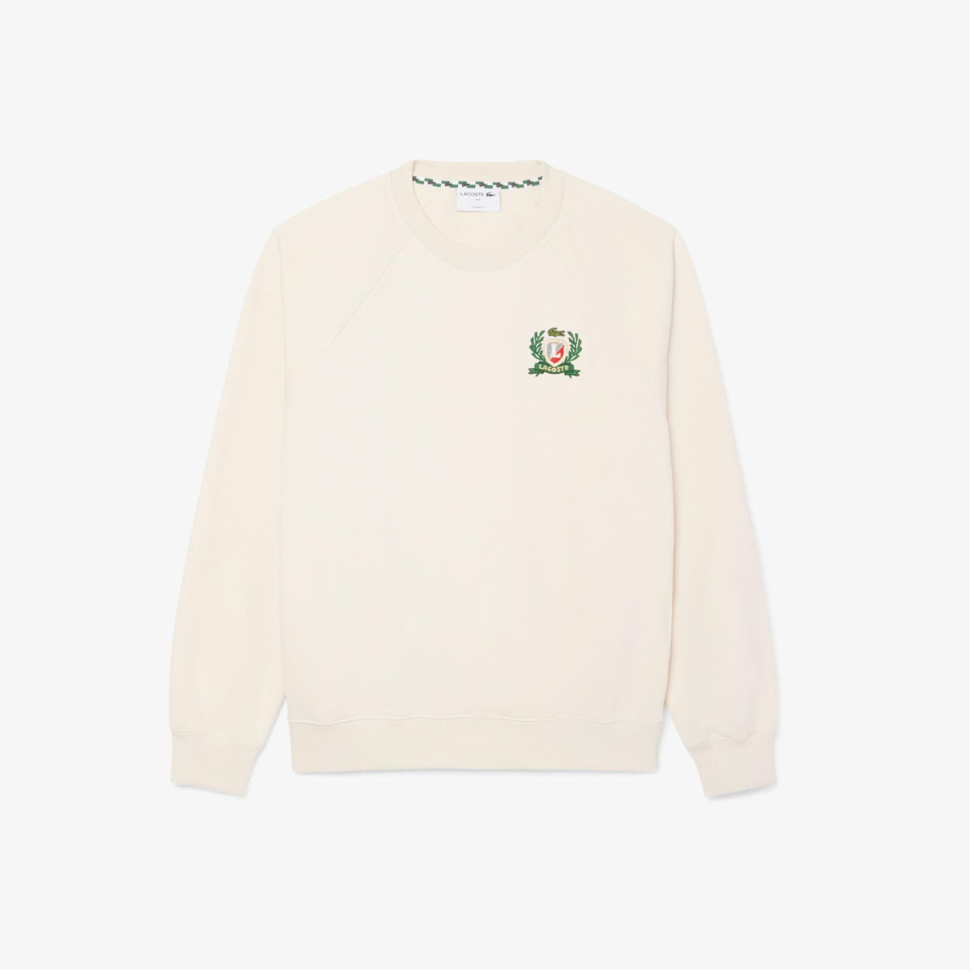 Lacoste Erkek Classic Fit Bisiklet Yaka Krem Sweatshirt