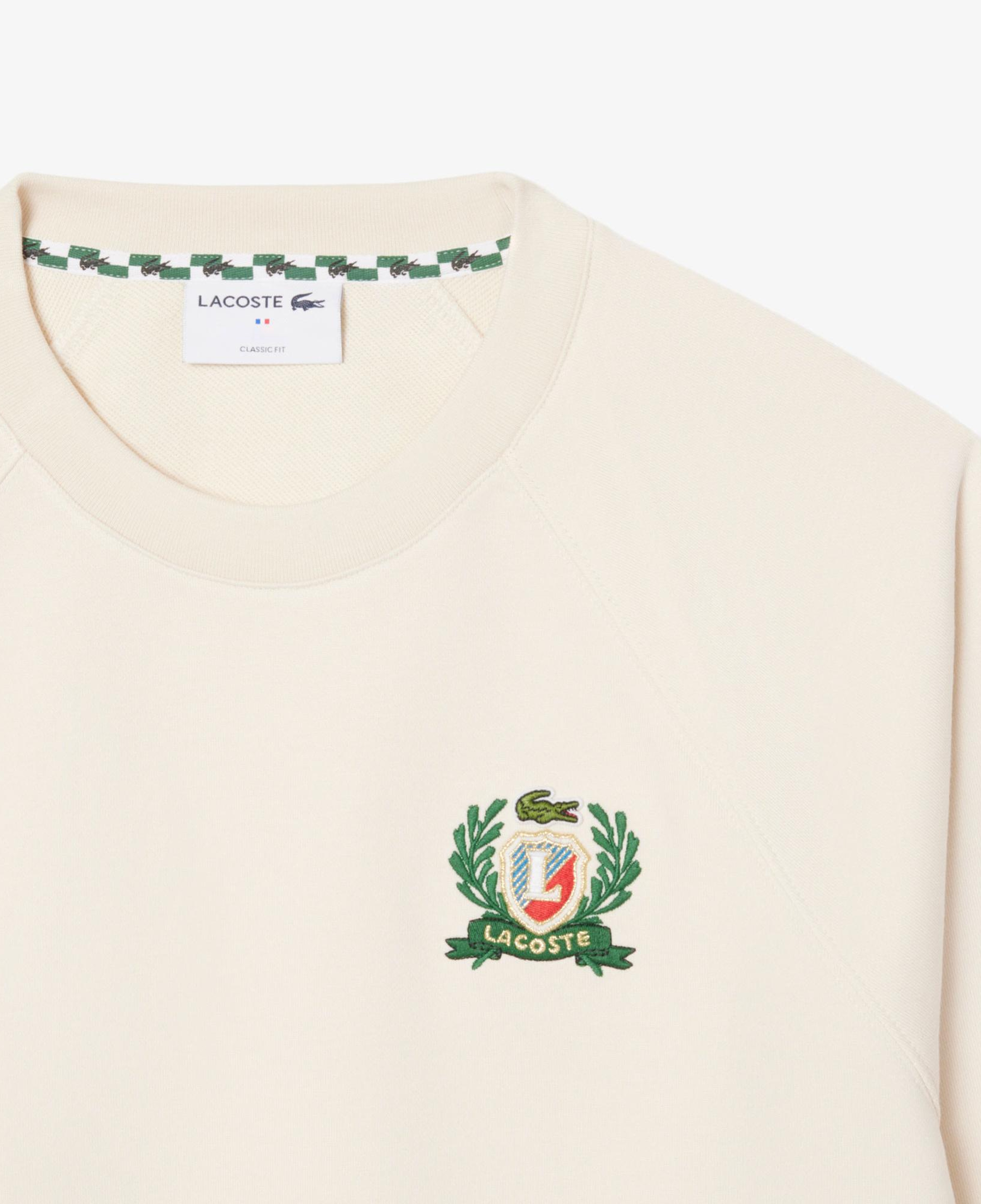 Lacoste Erkek Classic Fit Bisiklet Yaka Krem Sweatshirt