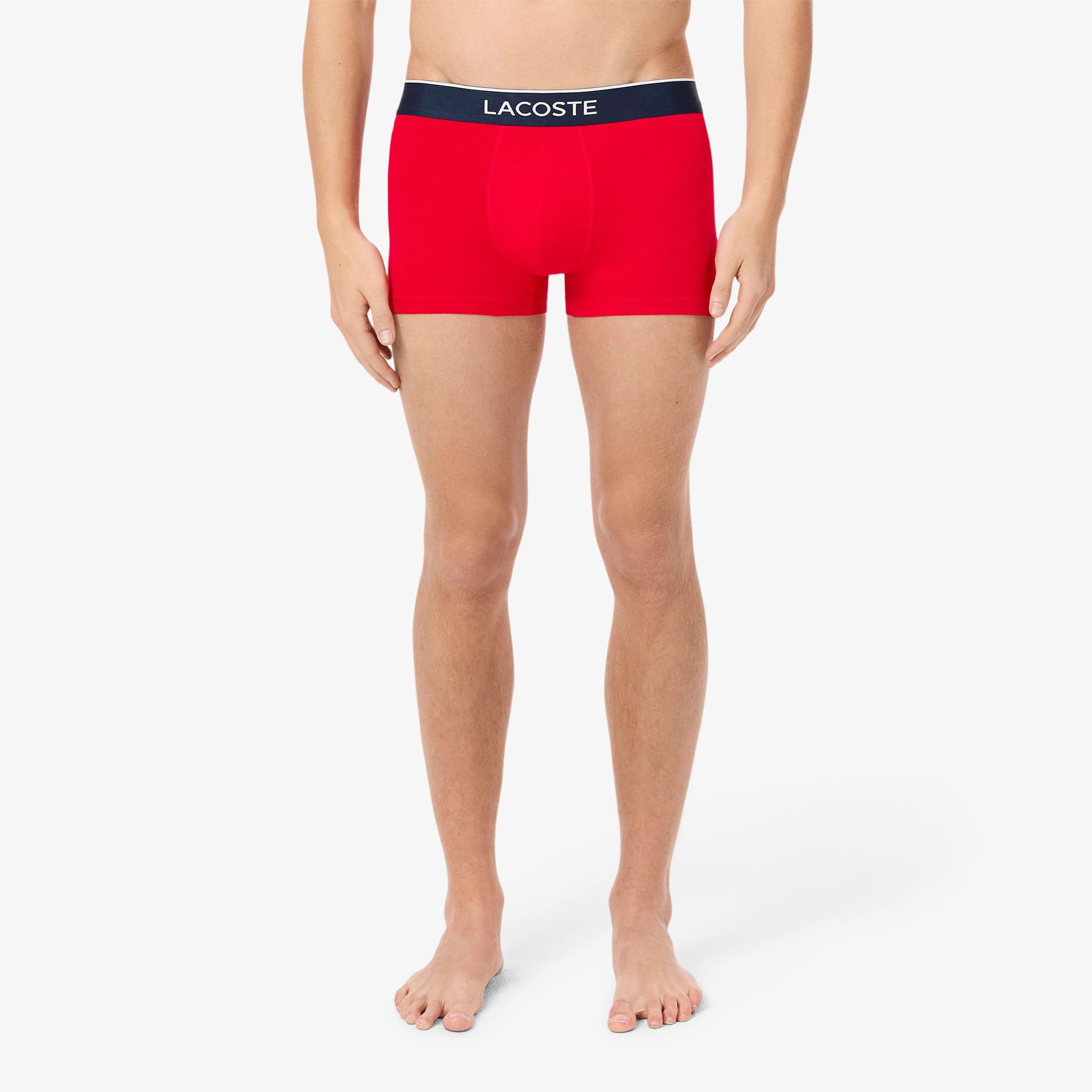 Lacoste Erkek Desenli 3'lü Renkli Boxer