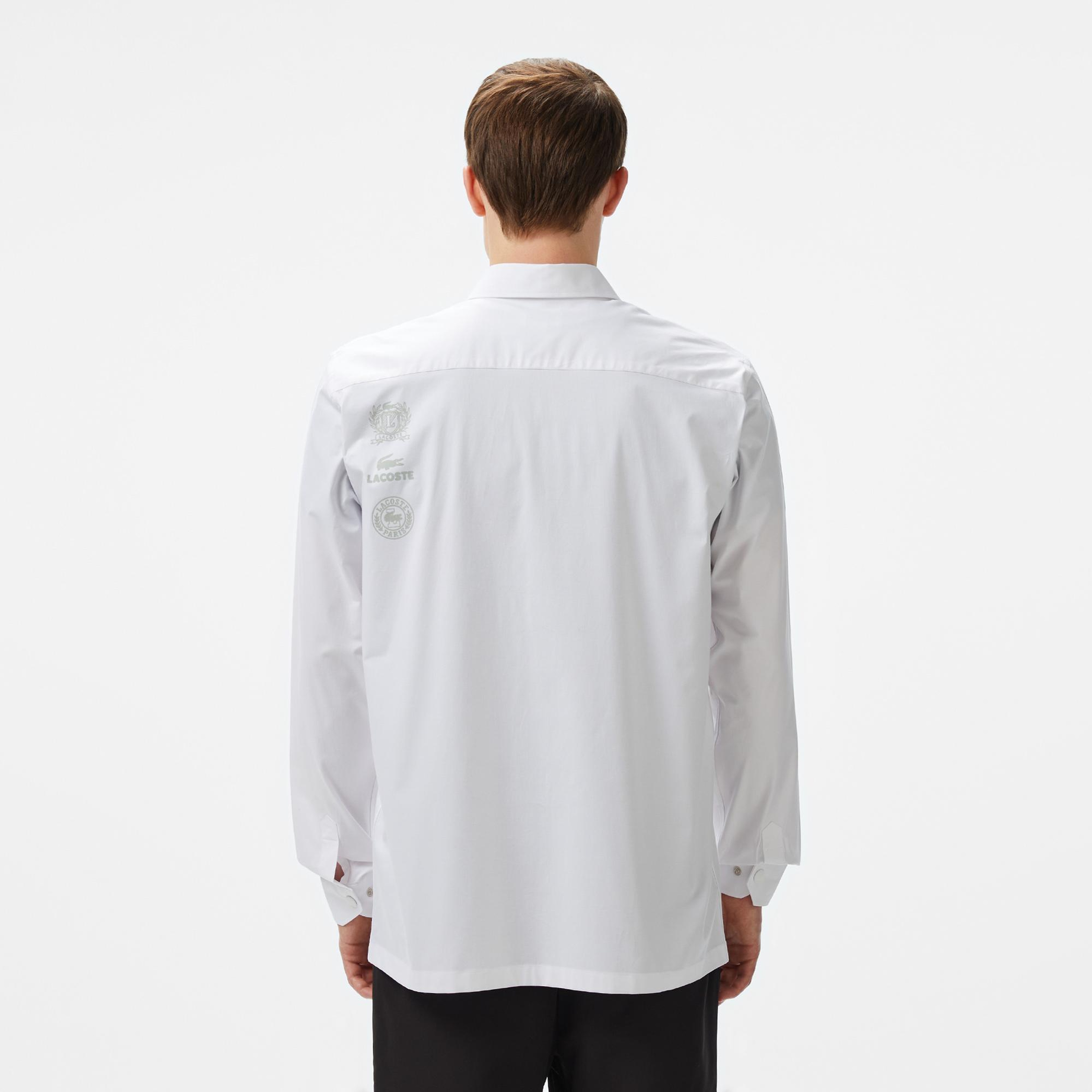 Lacoste Erkek Regular Fit Baskılı Beyaz Gömlek