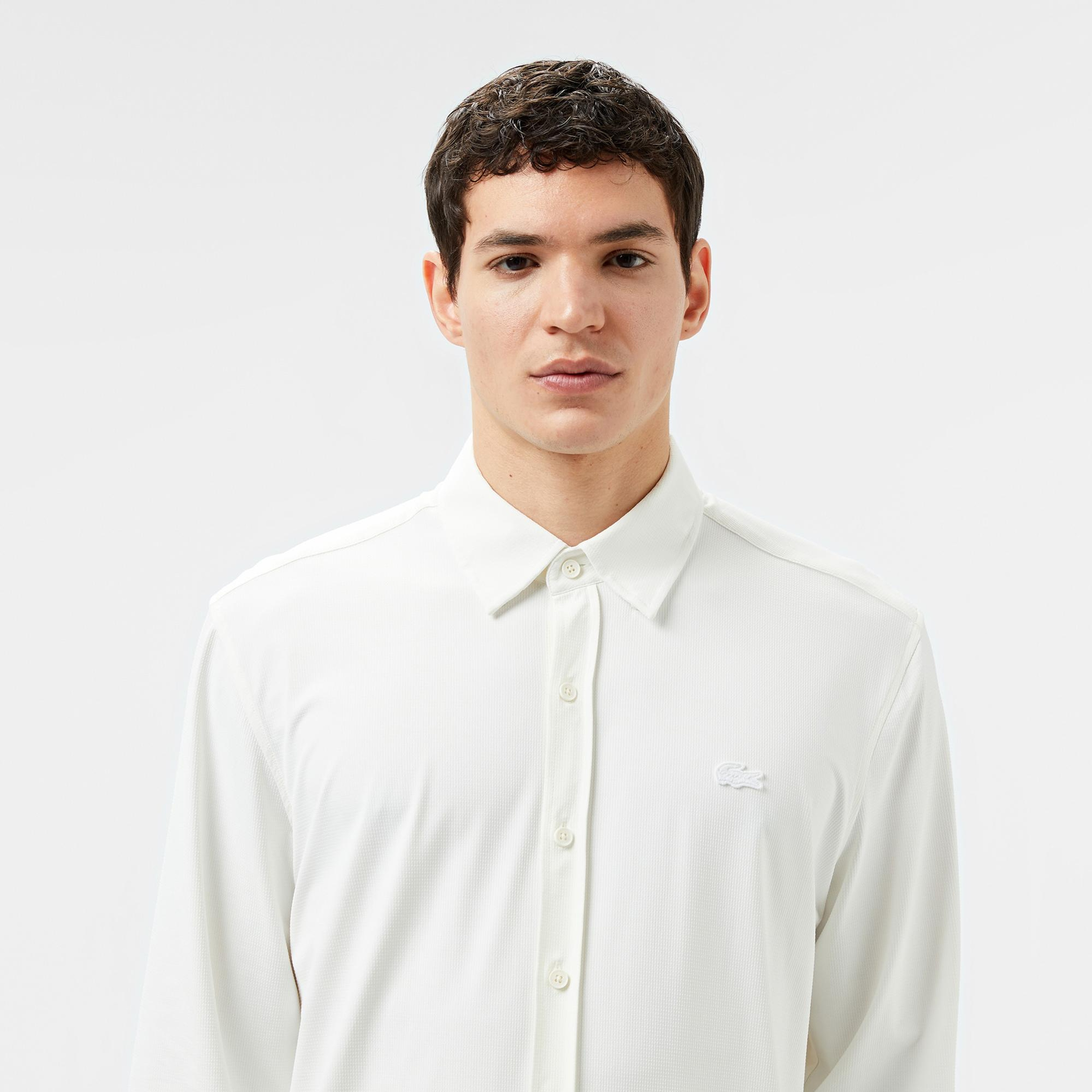 Lacoste Erkek Slim Fit Beyaz Gömlek