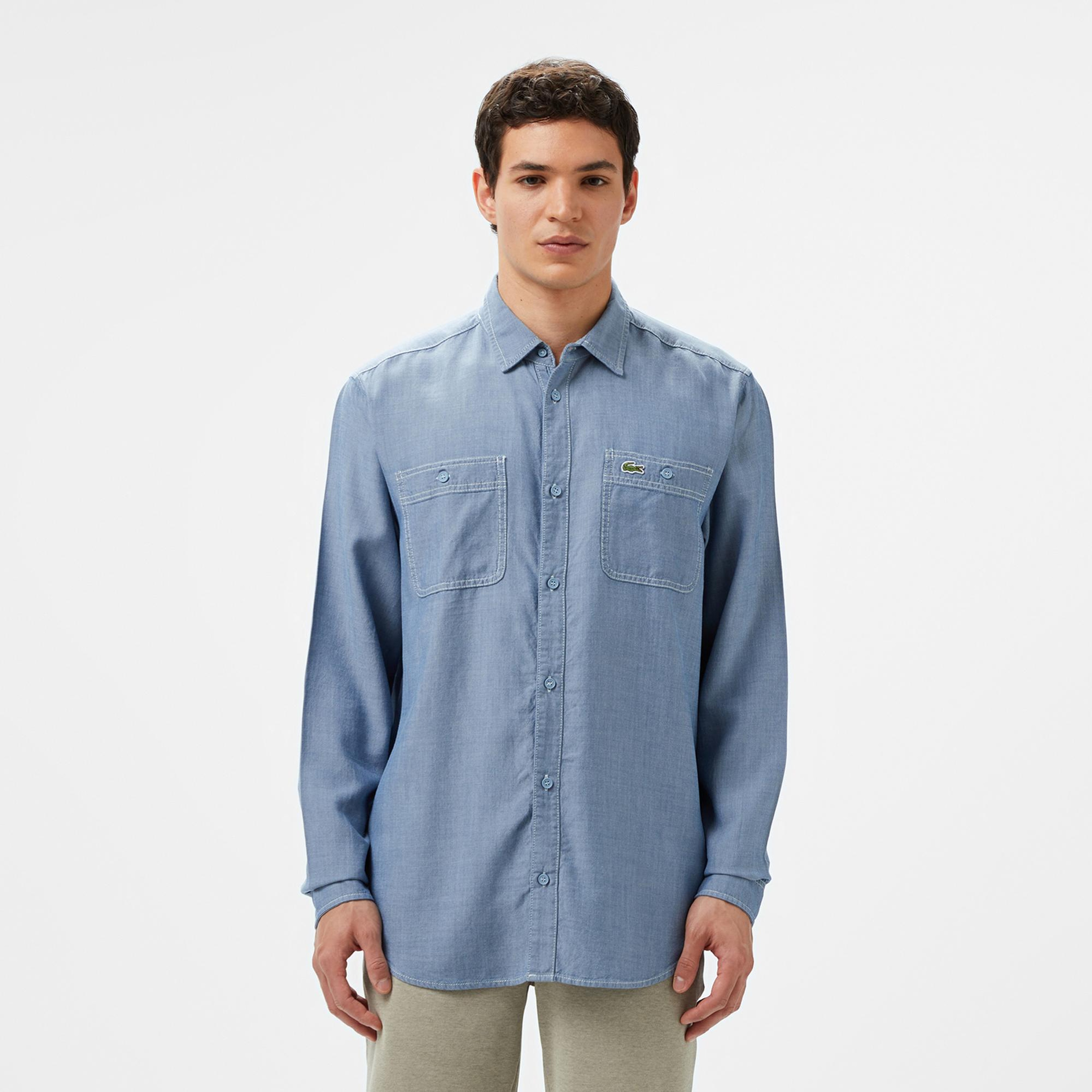 Lacoste Erkek Regular Fit Liyosel Mavi Gömlek