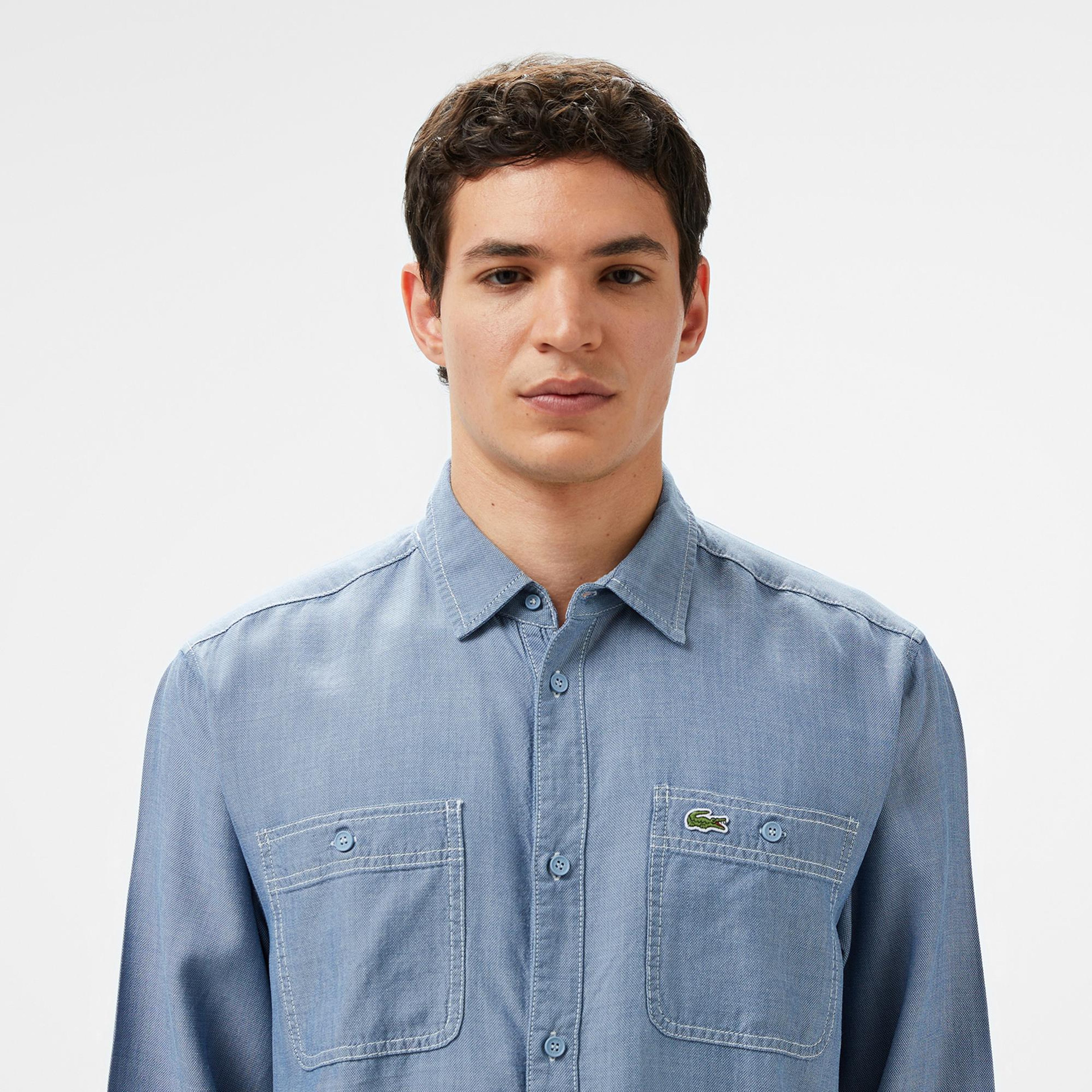 Lacoste Erkek Regular Fit Liyosel Mavi Gömlek